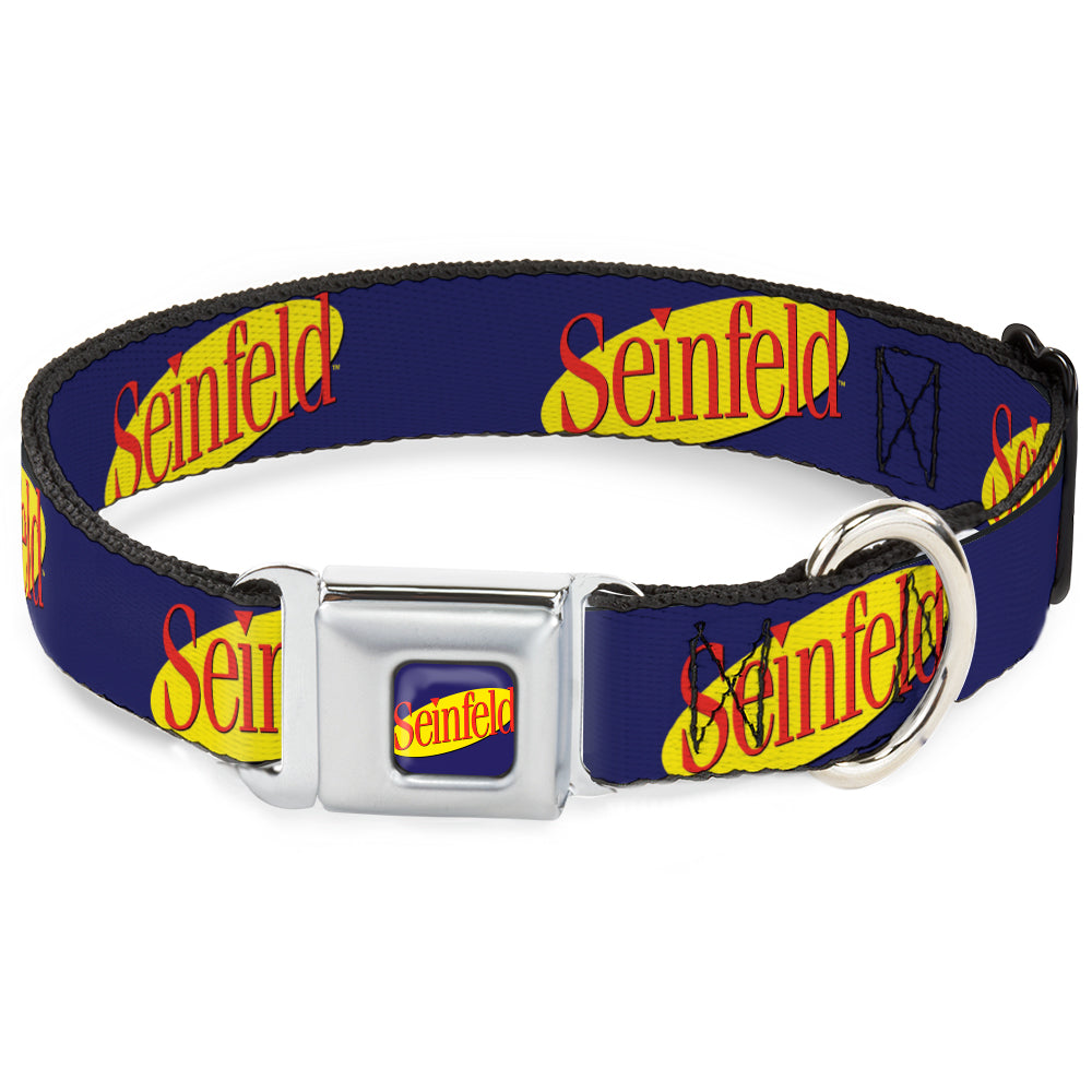 SEINFELD Spotlight Logo Full Color Navy/Yellow/Red Seatbelt Buckle Collar - SEINFELD Spotlight Logo Navy/Yellow/Red Seatbelt Buckle Collars Seinfeld