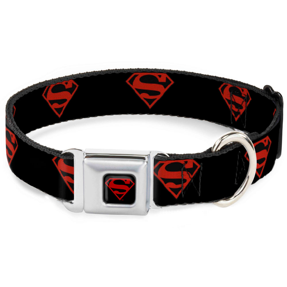 Superboy Shield Black/Red Seatbelt Buckle Collar - Superboy Shield Black/Red Seatbelt Buckle Collars DC Comics