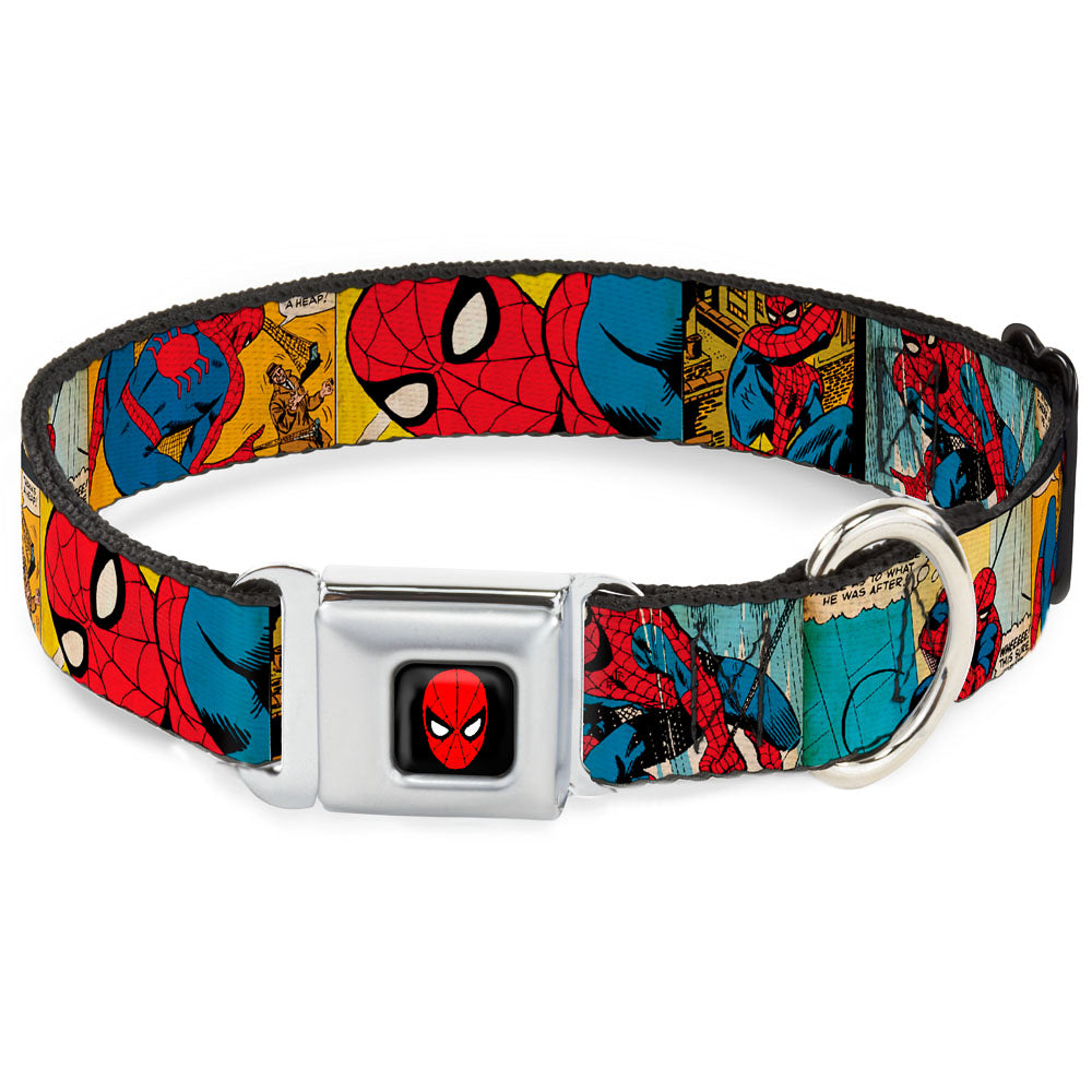 MARVEL UNIVERSE Spider-Man Full Color Seatbelt Buckle Collar - Spider-Man Comic Strip Seatbelt Buckle Collars Marvel Comics