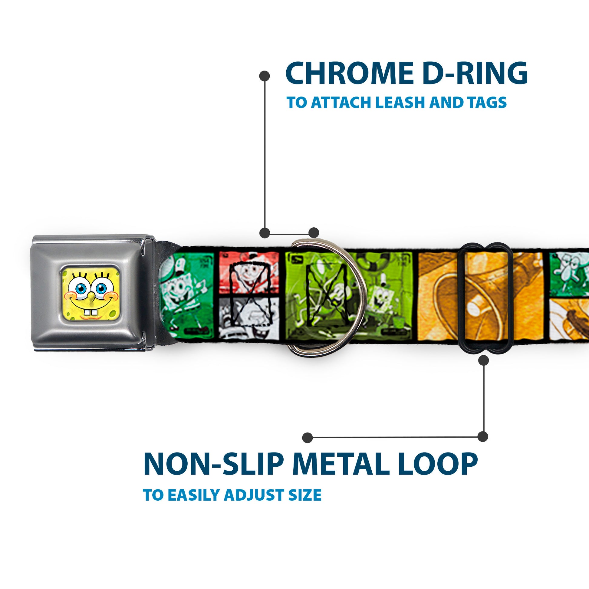 SpongeBob Face CLOSE-UP Seatbelt Buckle Collar - Krusty Krab's Cam Scene Blocks Seatbelt Buckle Collars SpongeBob SquarePants