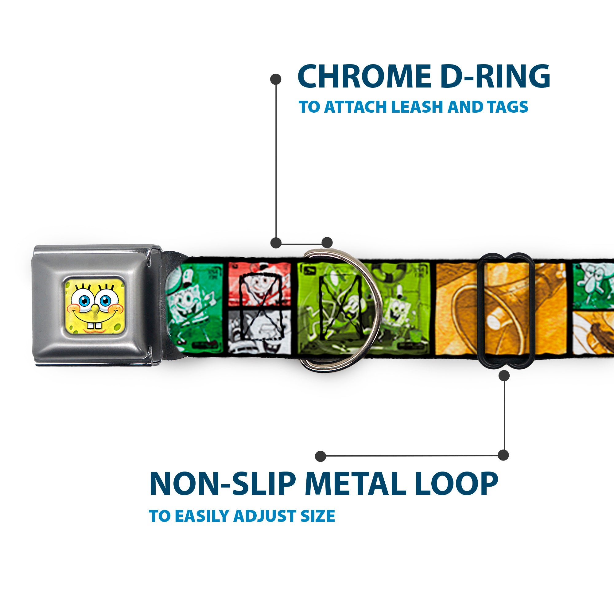 SpongeBob Face CLOSE-UP Seatbelt Buckle Collar - Krusty Krab's Cam Scene Blocks Seatbelt Buckle Collars SpongeBob SquarePants