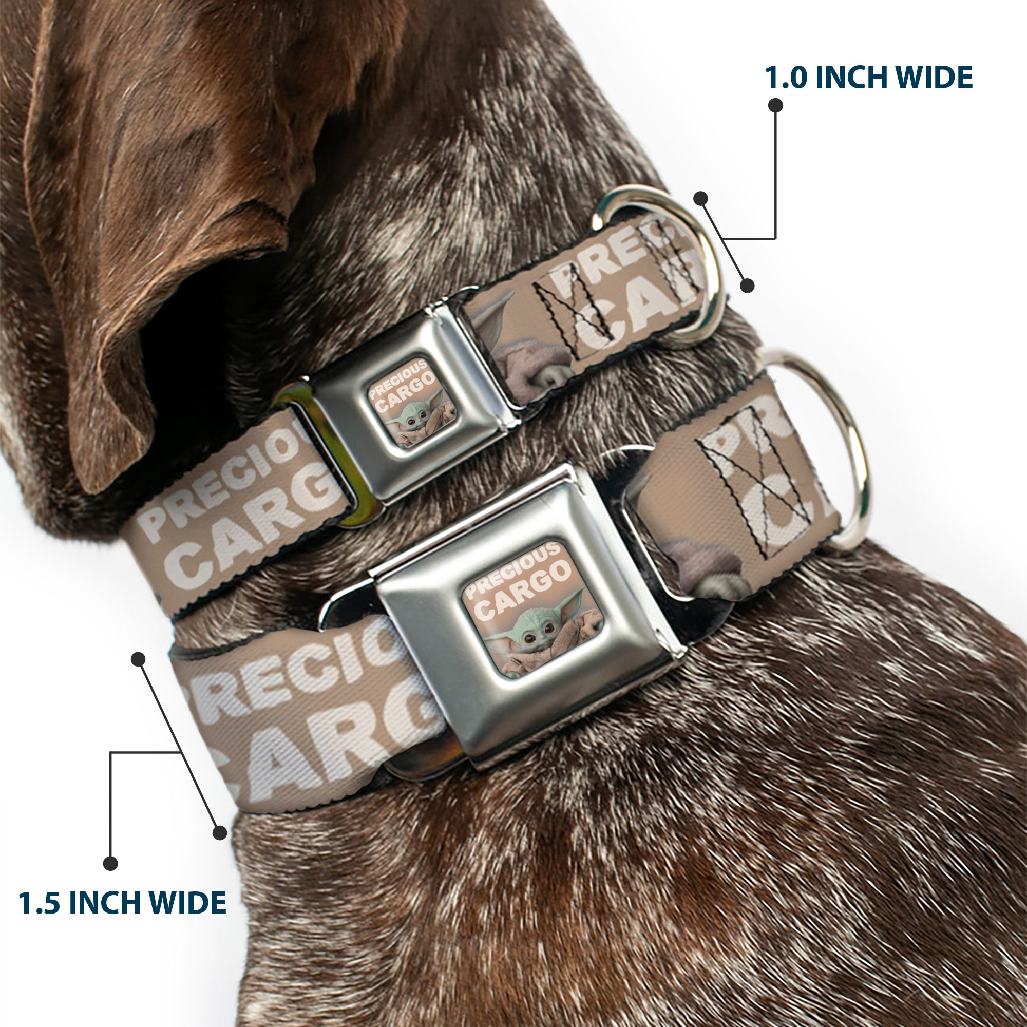 Star Wars The Child Sitting Pose PRECIOUS CARGO CLOSE-UP Full Color Tan/White Seatbelt Buckle Collar - Star Wars The Child Sitting Pose PRECIOUS CARGO Tan/White Seatbelt Buckle Collars Star Wars