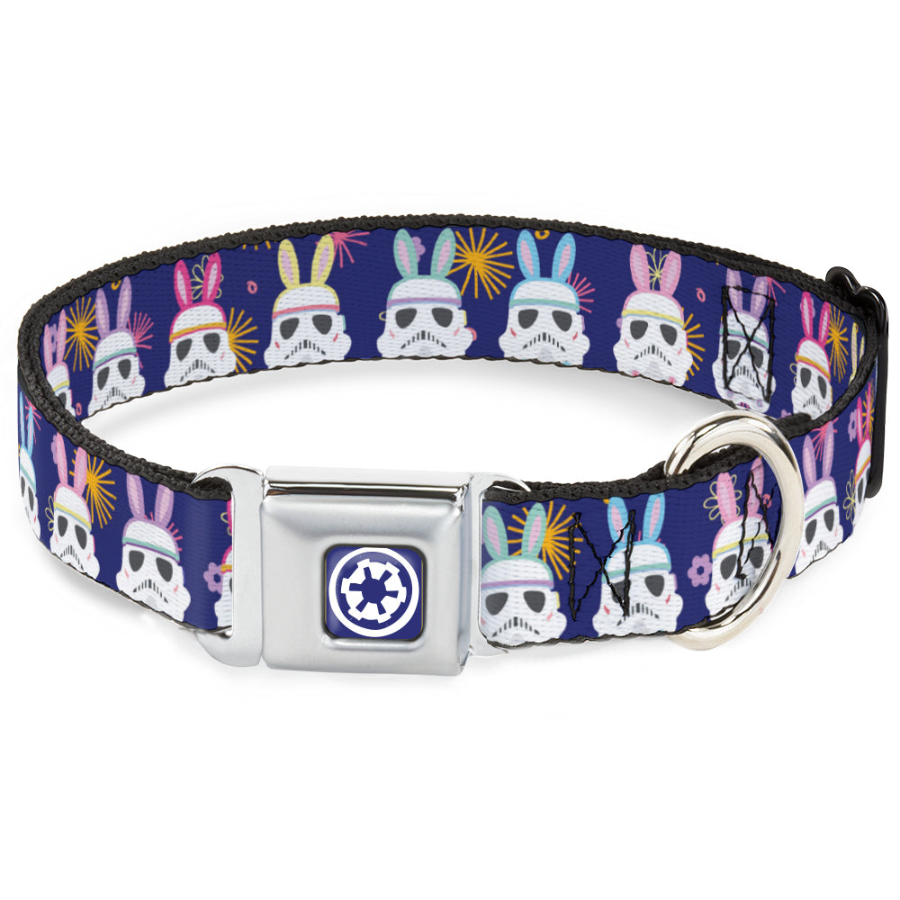 Star Wars Galactic Empire Icon Full Color Purple/White Seatbelt Buckle Collar - Star Wars Holiday Stormtrooper Easter Bunny Ears Purple Seatbelt Buckle Collars Star Wars