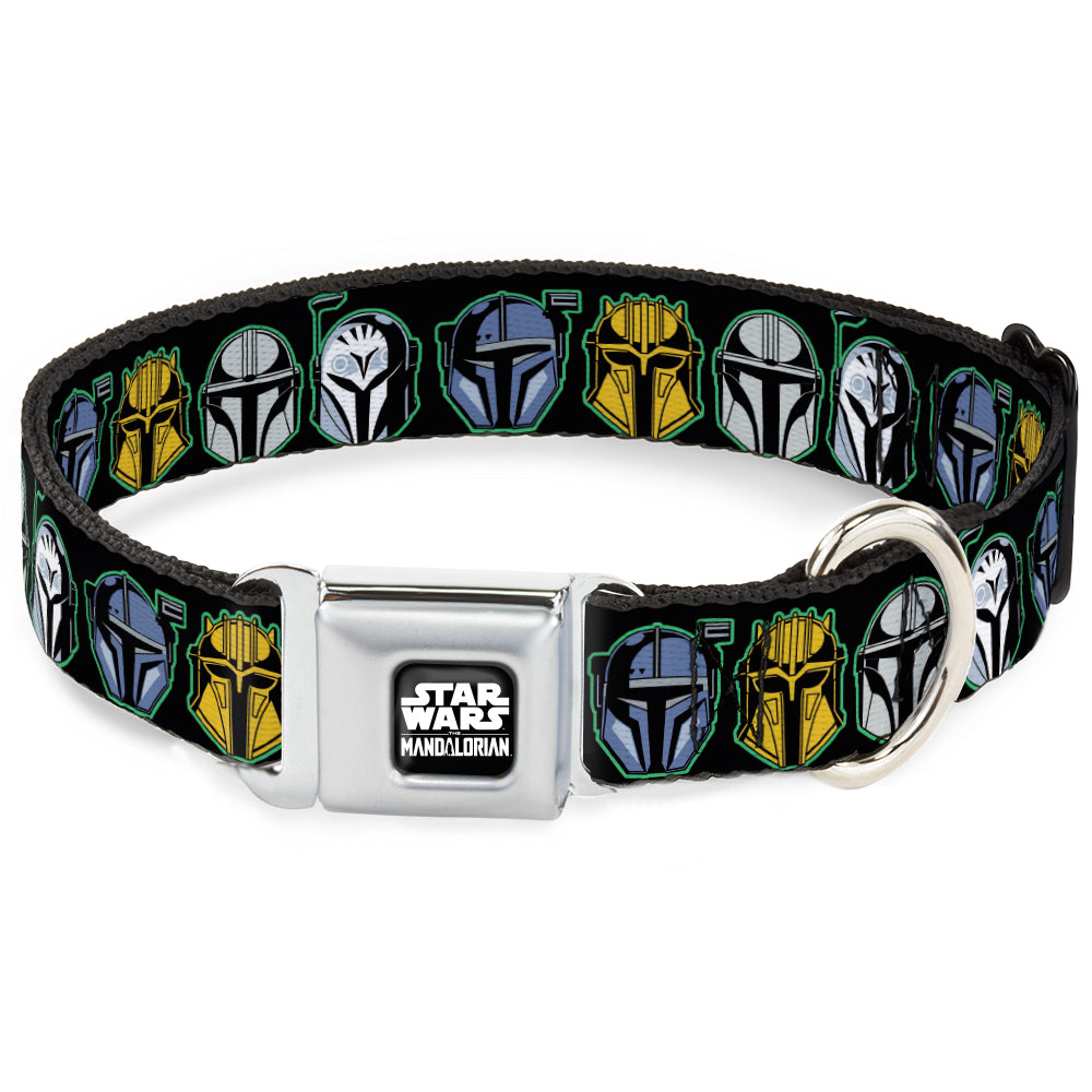 STAR THE MANDALORAIN Title Logo Full Color Black/White Seatbelt Buckle Collar - Star Wars the Mandalorian Helmets Black/Multi Color Seatbelt Buckle Collars Star Wars