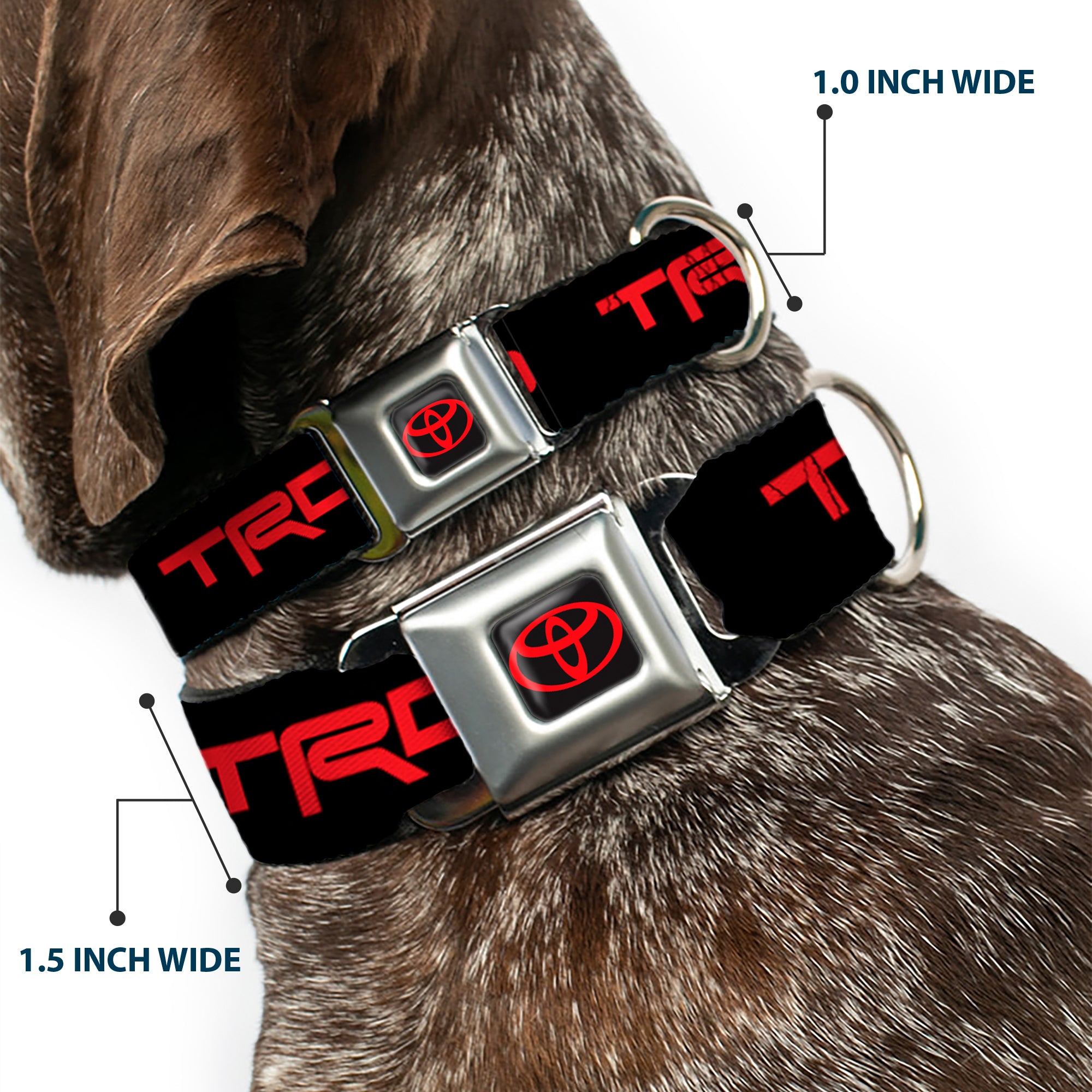 Toyota Logo Full Color Black/Red Seatbelt Buckle Collar - Toyota Racing Development TRD Logo Black/Red Seatbelt Buckle Collars Toyota