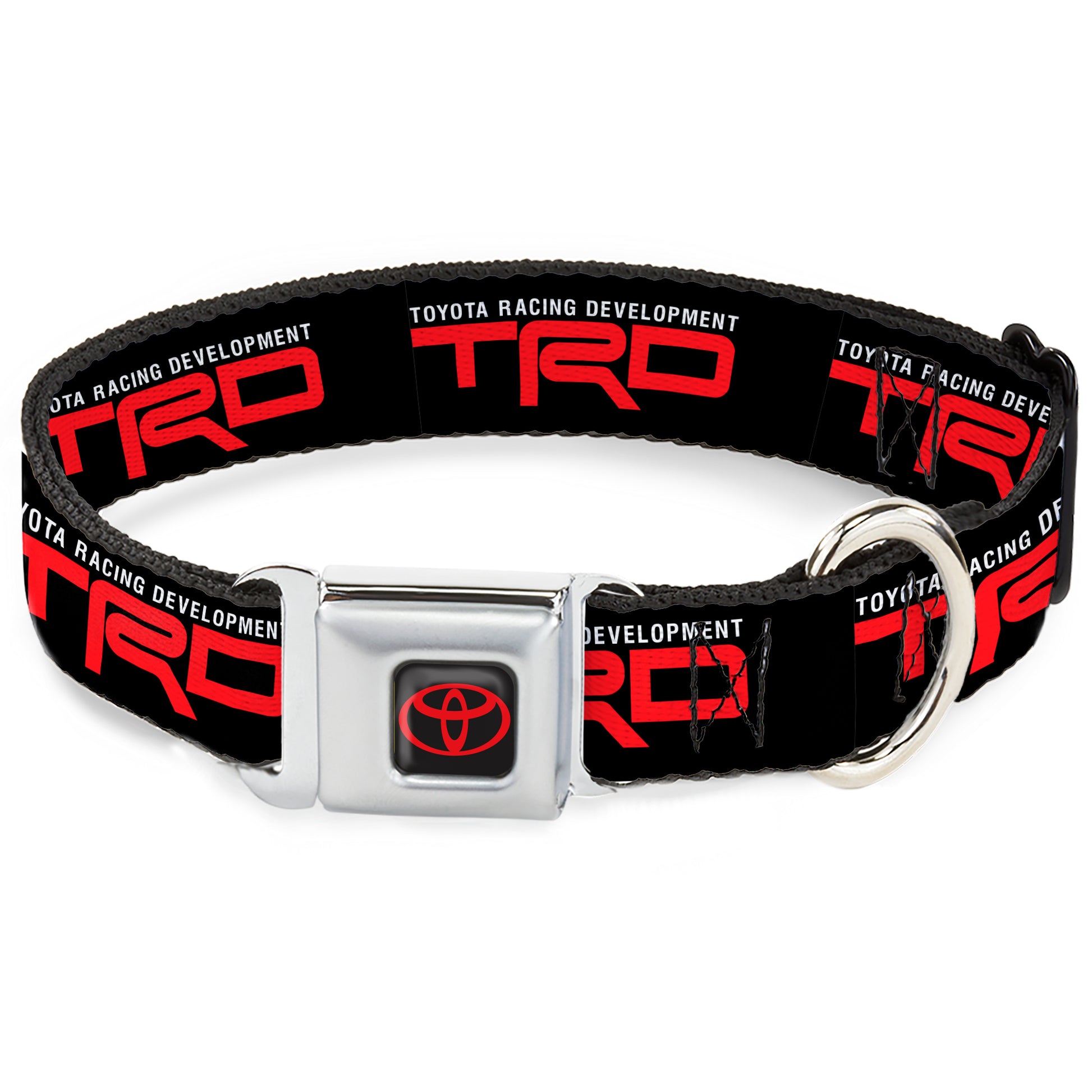 Toyota Logo Full Color Black/Red Seatbelt Buckle Collar - TOYOTA RACING DEVELOPMENT TRD Logo Black/White/Red Seatbelt Buckle Collars Toyota