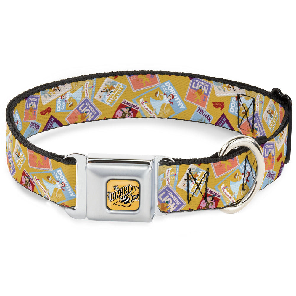 THE WIZARD OF OZ Title Logo Full Color Yellow/Black Seatbelt Buckle Collar - The Wizard of Oz Characters Scenes and Icons Collage Yellow Seatbelt Buckle Collars The Wizard of Oz
