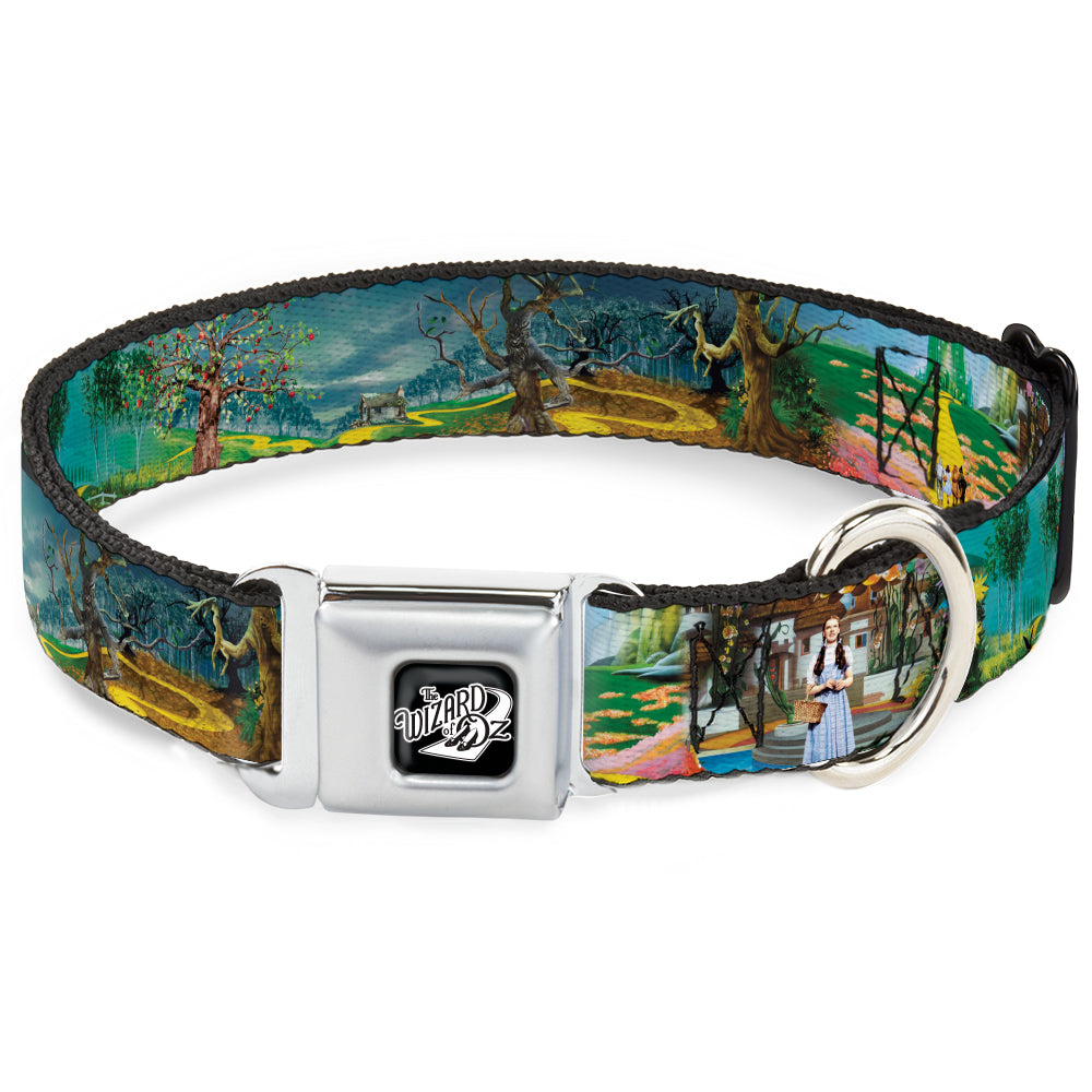 THE WIZARD OF OZ Title Logo Full Color Black/White Seatbelt Buckle Collar - The Wizard of Oz Yellow Brick Road Scenes Seatbelt Buckle Collars The Wizard of Oz
