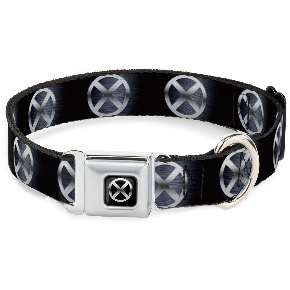 X-Men X Icon Full Color Black/Silvers Seatbelt Buckle Collar - X-Men X Icon Black/Silvers Seatbelt Buckle Collars Marvel Comics