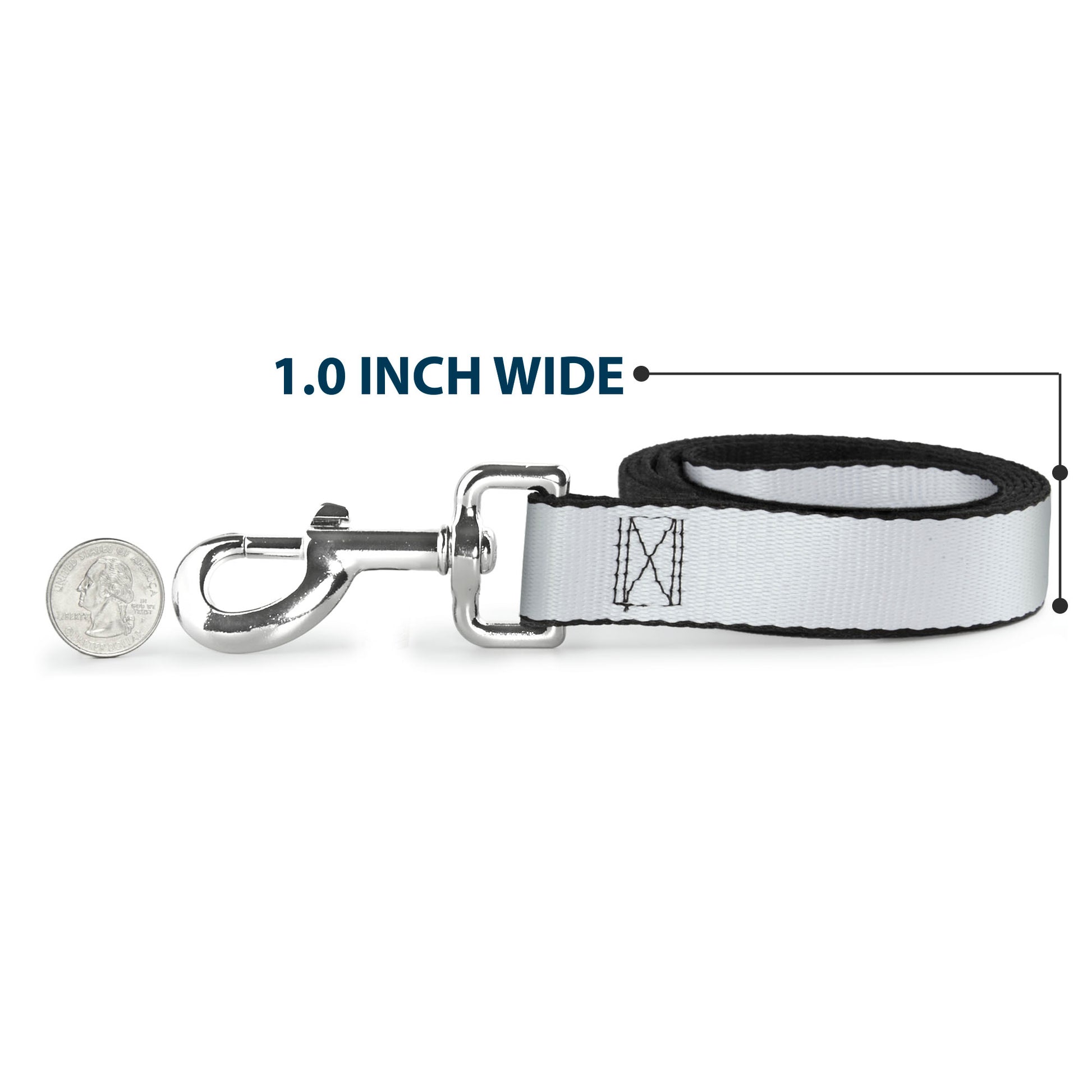 Dog Leash - White Dog Leashes Buckle-Down