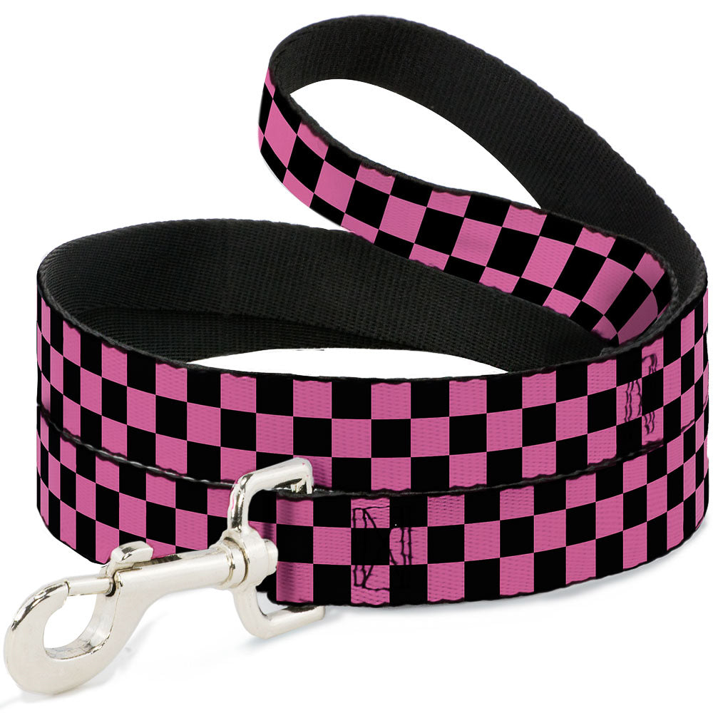 Dog Leash - Checker Black/Pink Dog Leashes Buckle-Down