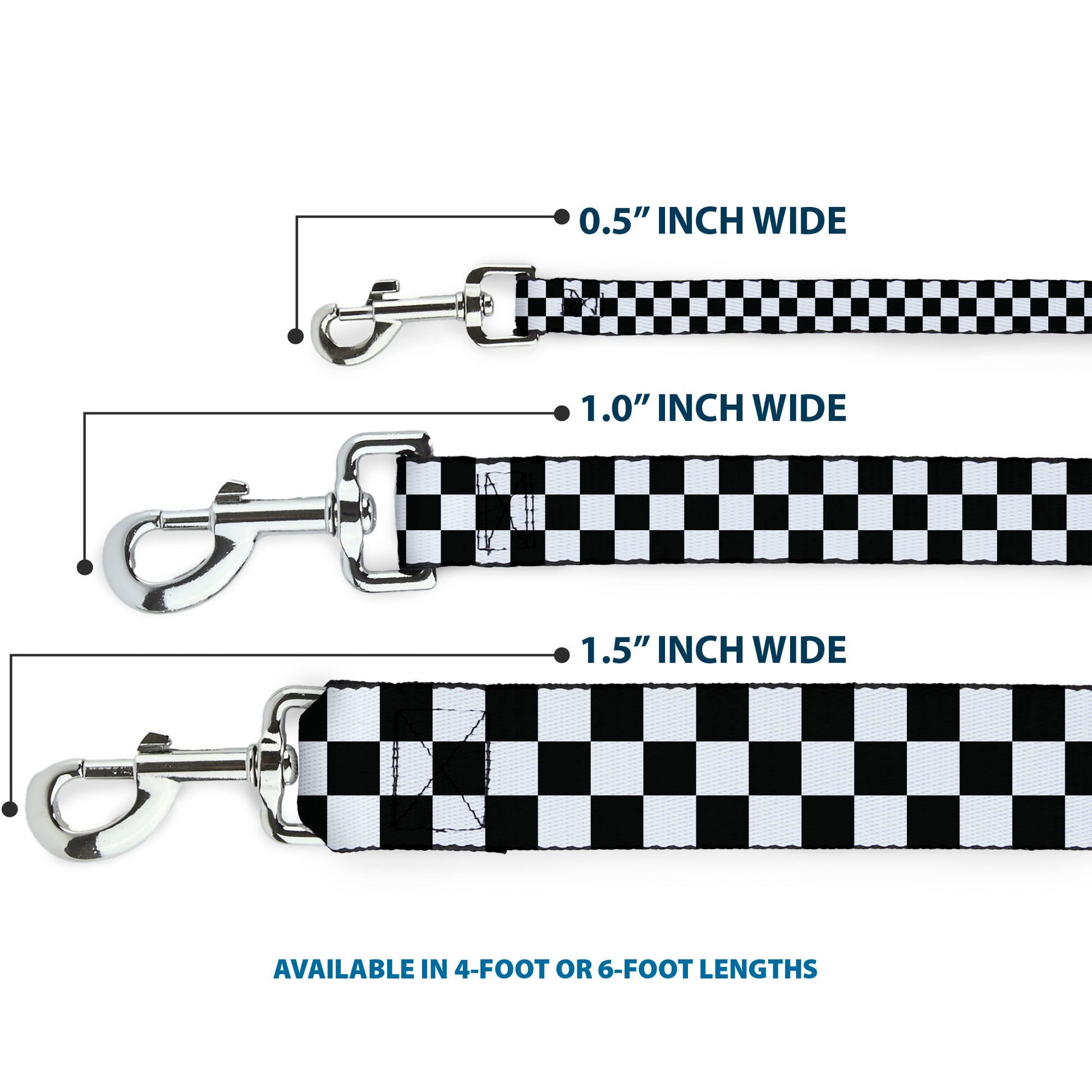 Black and White Checkered Dog Leash Dog Leashes Buckle-Down