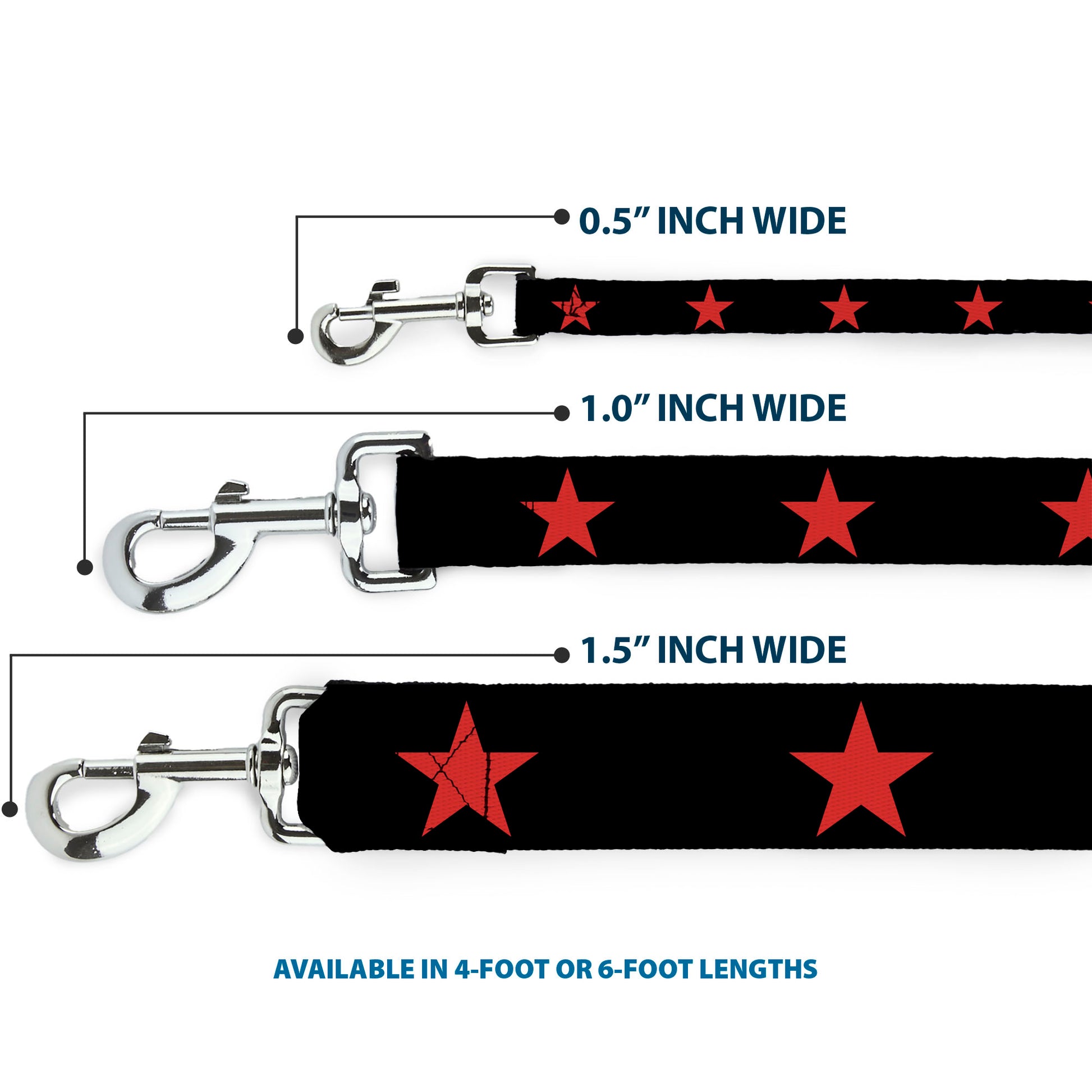 Dog Leash - Star Black/Red Dog Leashes Buckle-Down