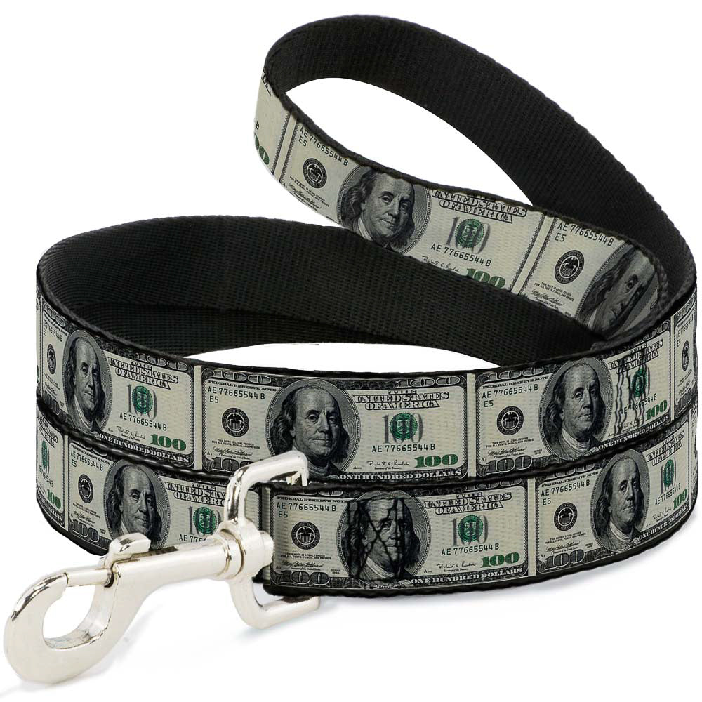 Dog Leash - 100 Dollar Bills Dog Leashes Buckle-Down