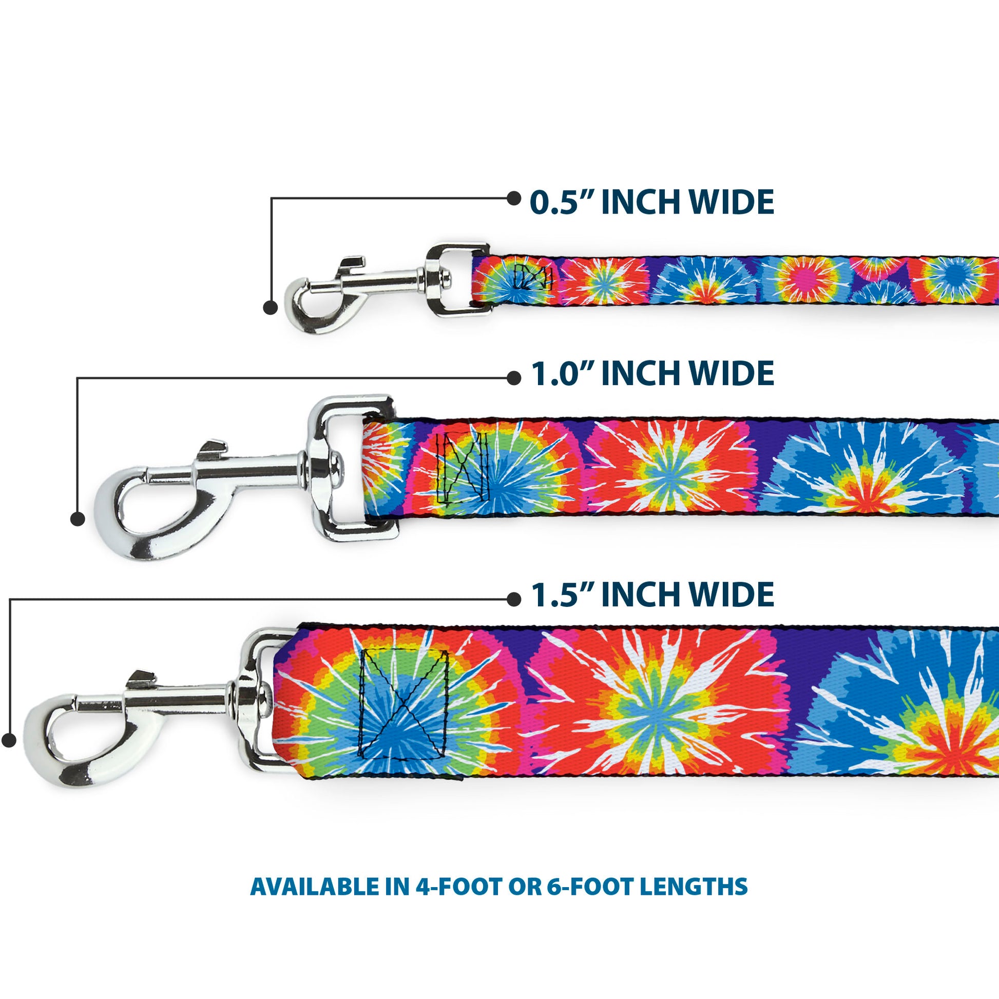 Dog Leash - 70's Tie Dye Dog Leashes Buckle-Down