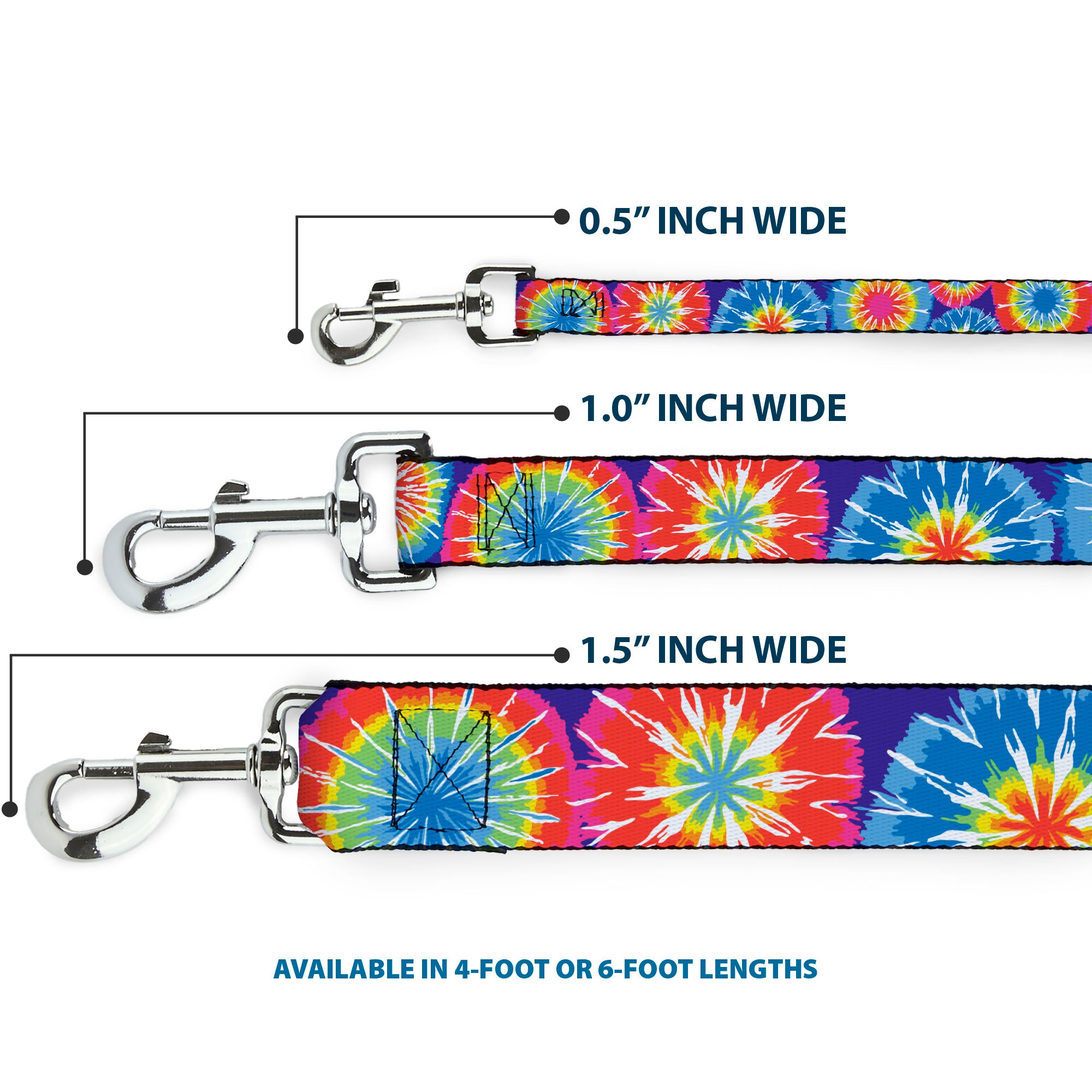 Dog Leash - 70's Tie Dye Dog Leashes Buckle-Down