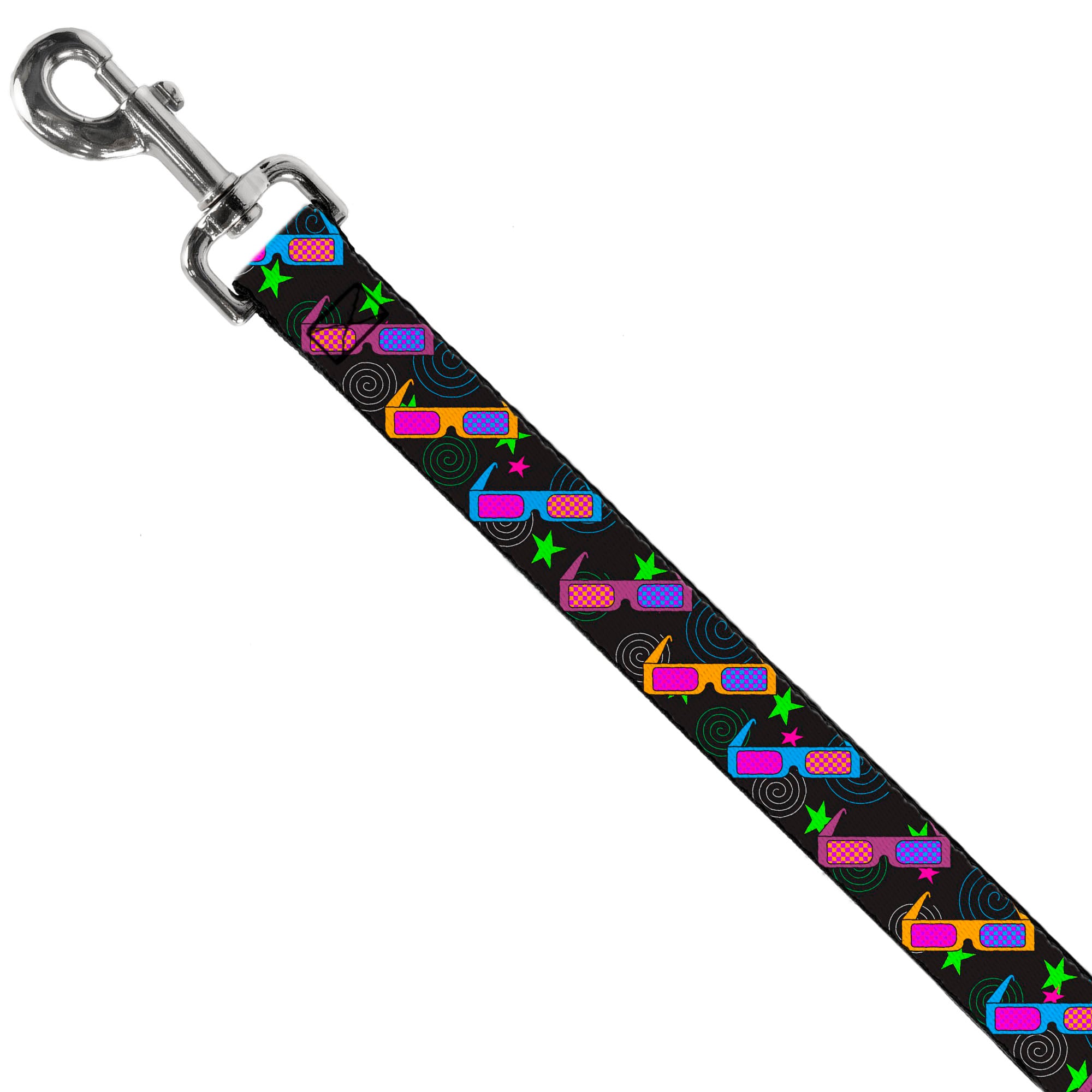 Dog Leash - 3-D Glasses w/Stars Multi Color Dog Leashes Buckle-Down