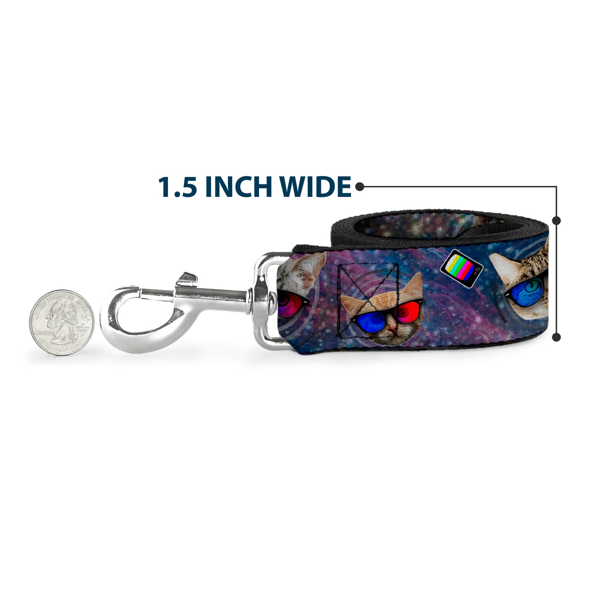 Dog Leash - 3-D TV Cats in Space Dog Leashes Buckle-Down