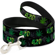 Buckle-Down Dog Leash - 420/Pot Leaf Black/Smoke/Green Dog Leashes Buckle-Down