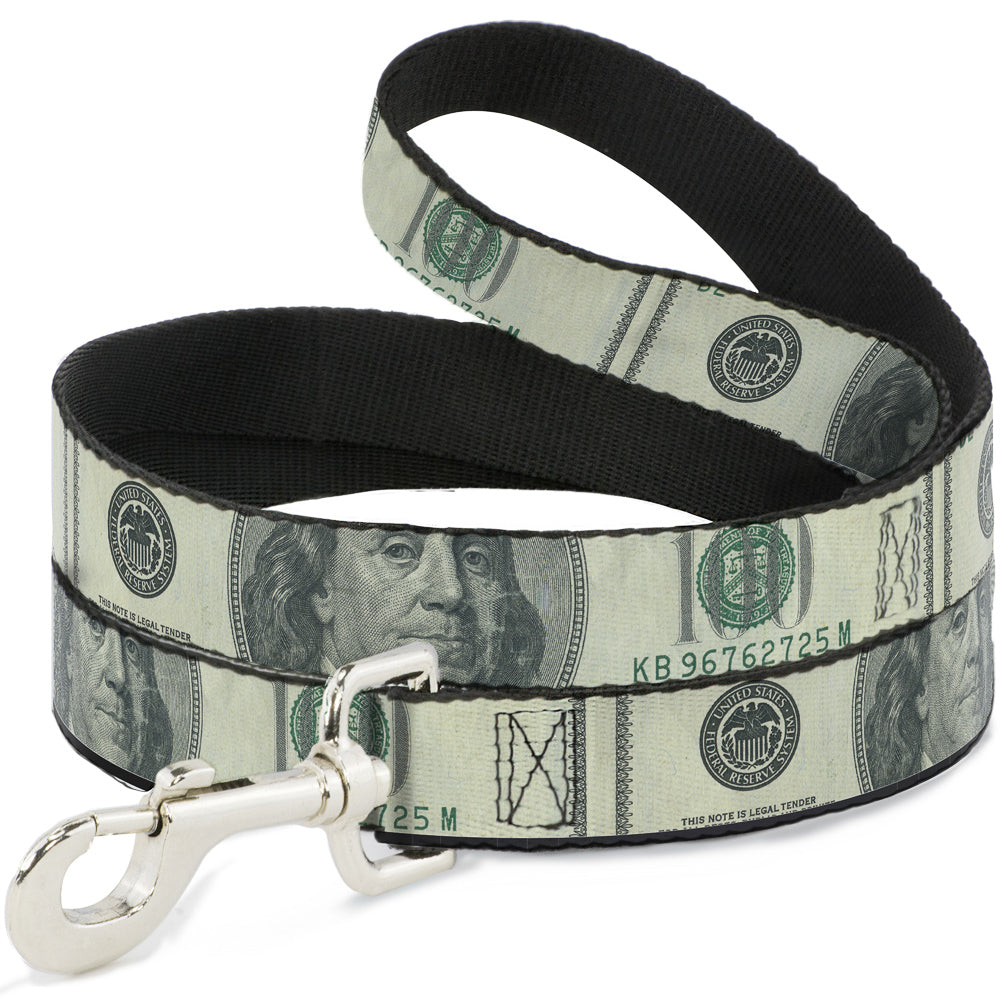 Dog Leash - 100 Dollar Bill CLOSE-UP Dog Leashes Buckle-Down