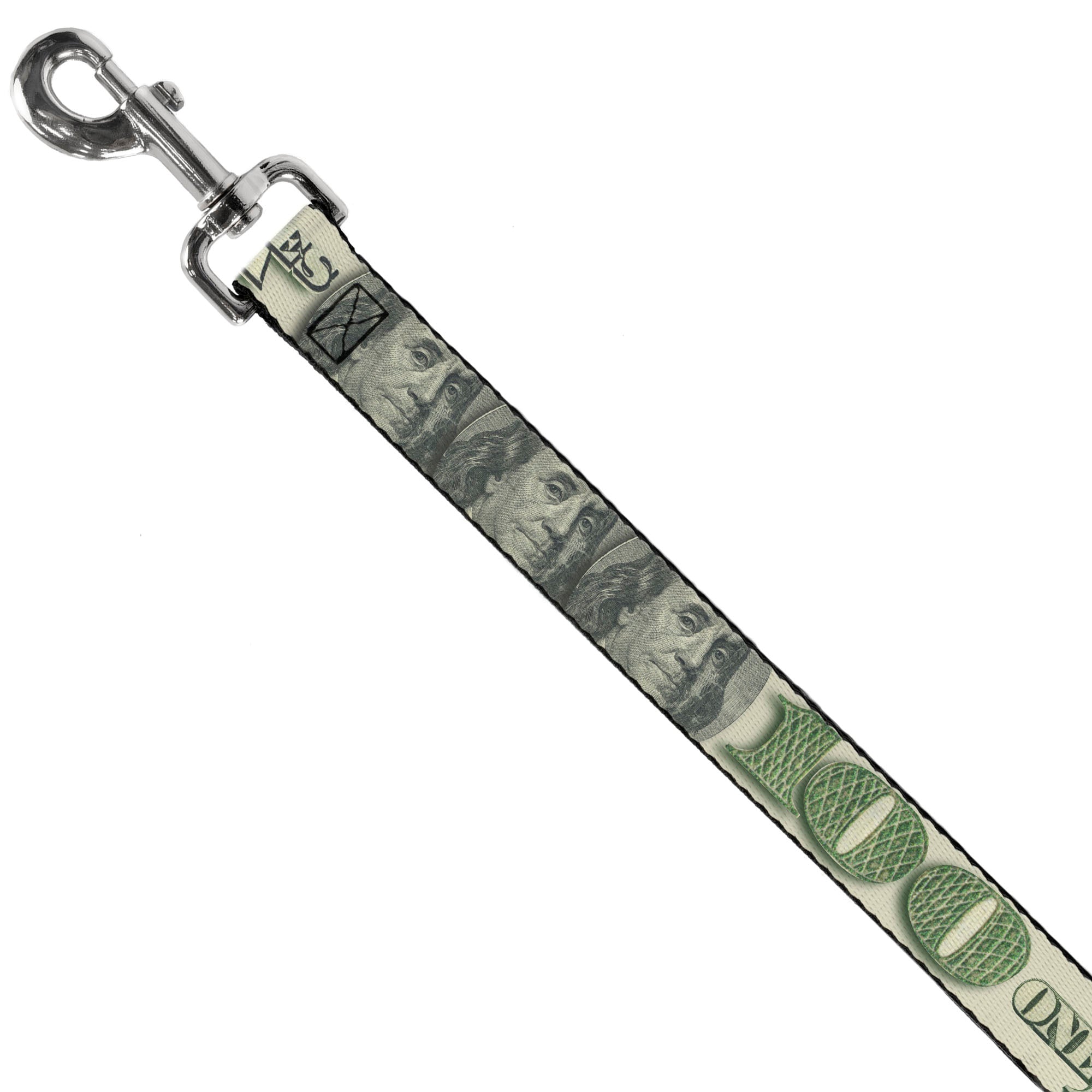 Dog Leash - 100 Dollar Bill CLOSE-UP/Triple Benjamin Dog Leashes Buckle-Down