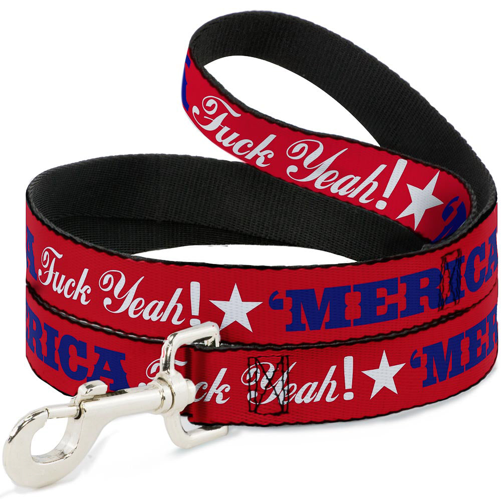 Dog Leash - 'MERICA FUCK YEAH!/Star Red/Blue/White Dog Leashes Buckle-Down