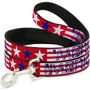 Dog Leash - 'MERICA Stripes/Stars Red/White/Blue Dog Leashes Buckle-Down