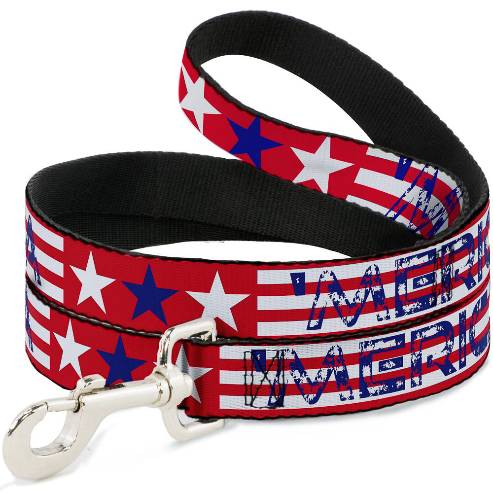 Dog Leash - 'MERICA Stripes/Stars Red/White/Blue Dog Leashes Buckle-Down