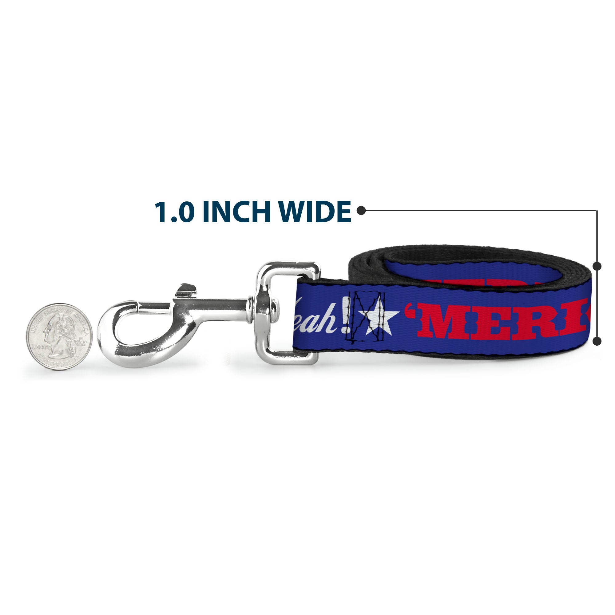 Dog Leash - 'MERICA FUCK YEAH!/Star Blue/Red/White Dog Leashes Buckle-Down
