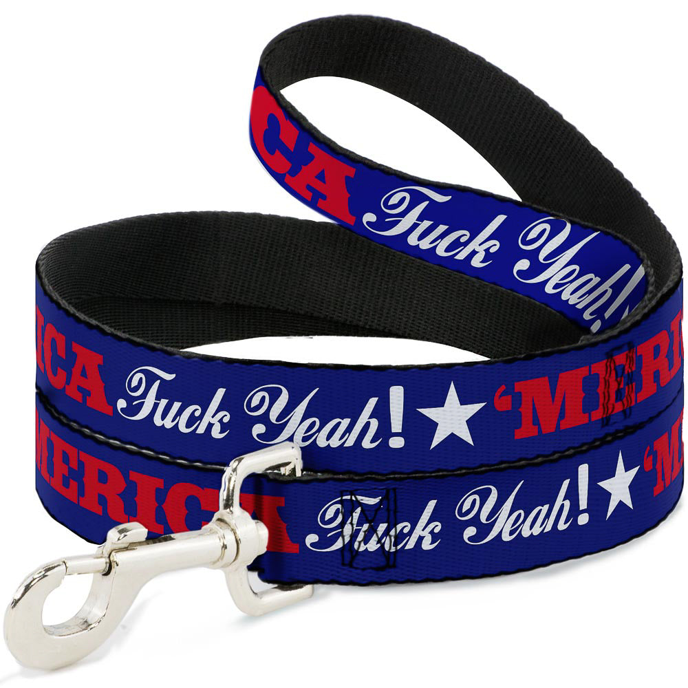 Dog Leash - 'MERICA FUCK YEAH!/Star Blue/Red/White Dog Leashes Buckle-Down