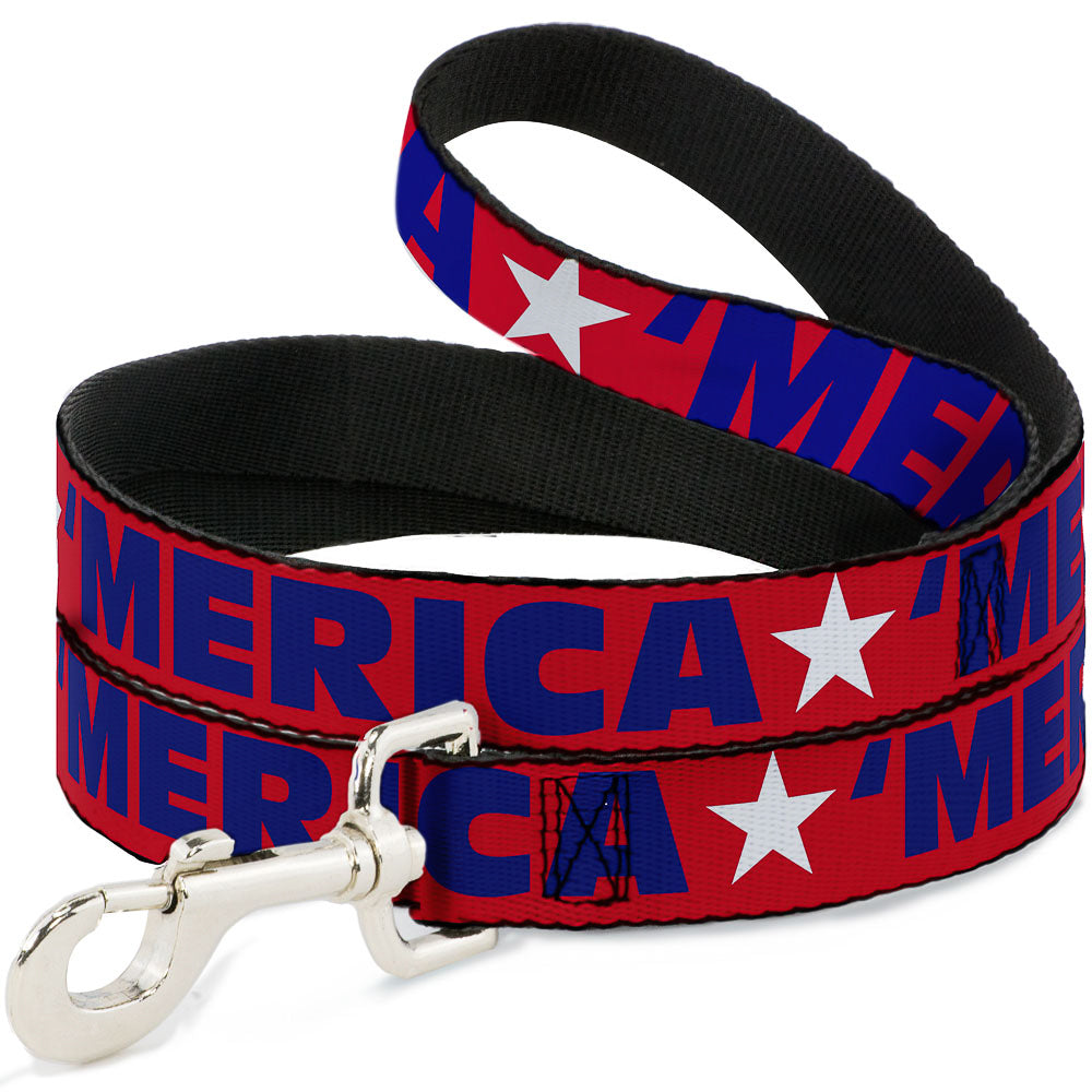 Dog Leash - 'MERICA/Star Red/Blue/White Dog Leashes Buckle-Down