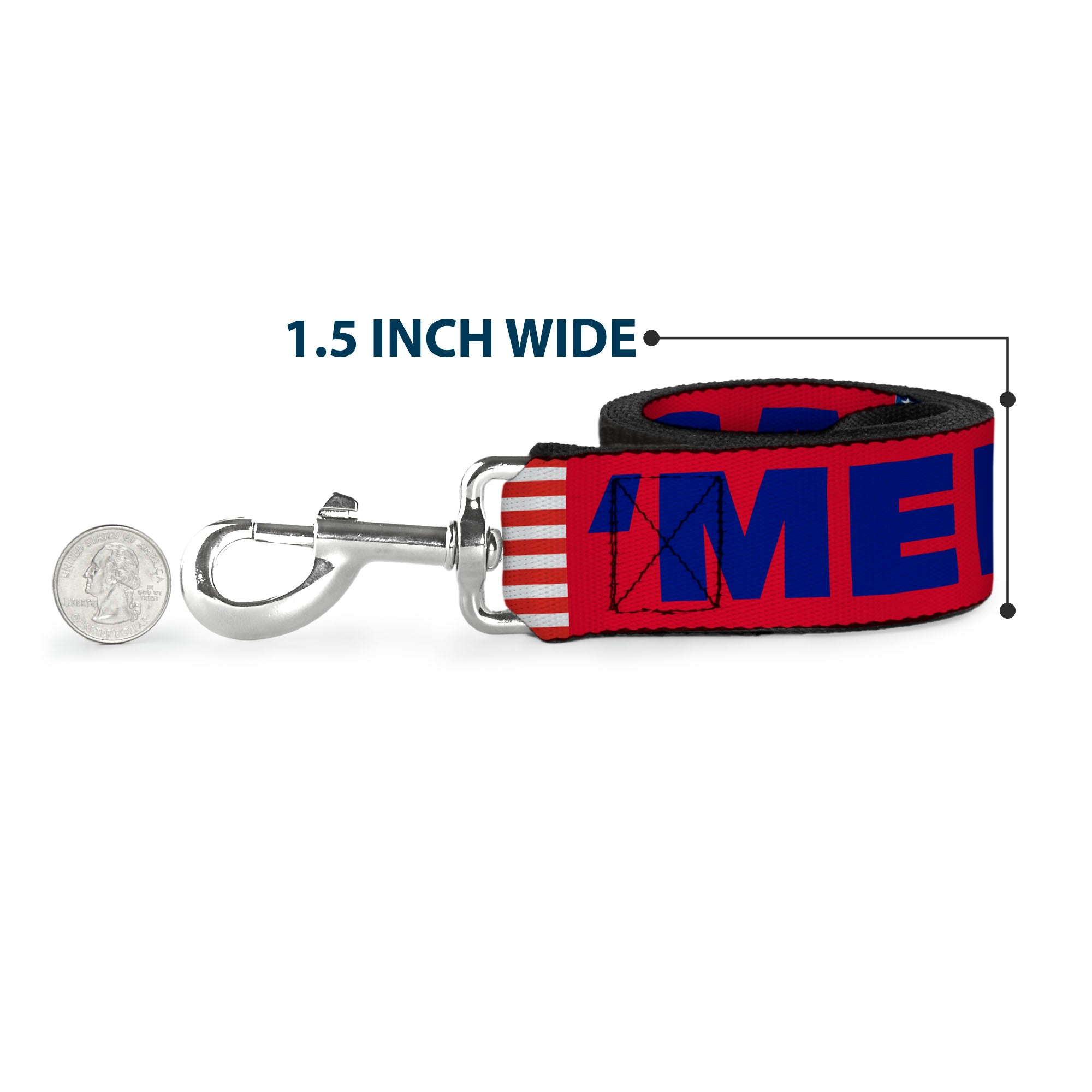 Dog Leash - 'MERICA/US Flag Red/Blue/White Dog Leashes Buckle-Down