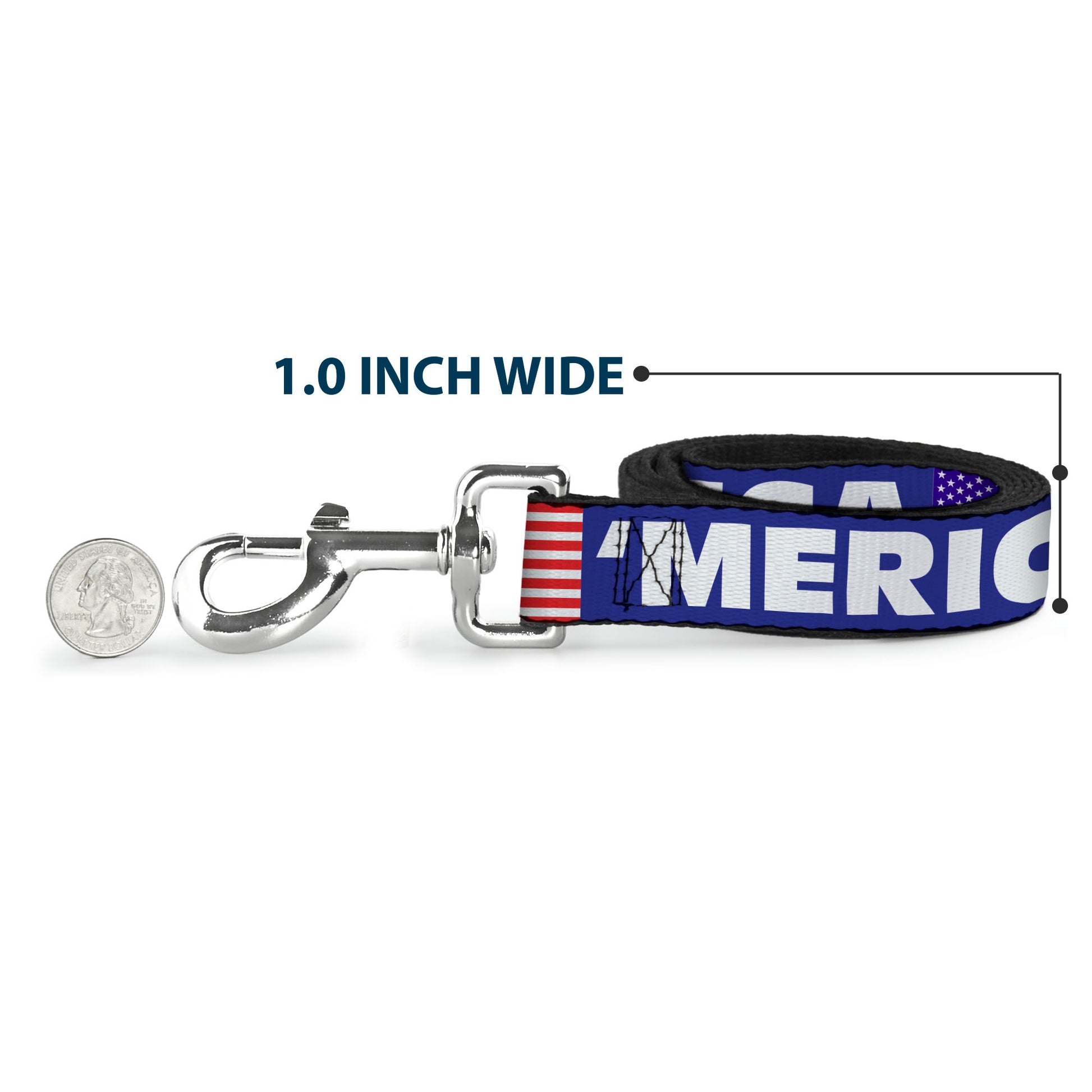 Dog Leash - 'MERICA/US Flag Blue/White/Red Dog Leashes Buckle-Down