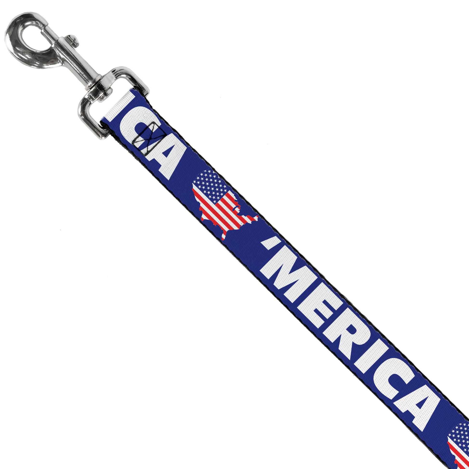 Dog Leash - 'MERICA/USA Silhouette Blue/White/US Flag Dog Leashes Buckle-Down