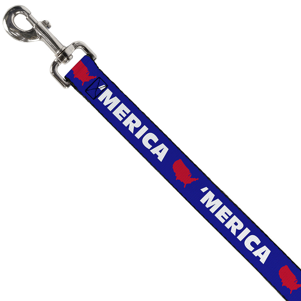 Dog Leash - 'MERICA/USA Silhouette Blue/White/Red Dog Leashes Buckle-Down