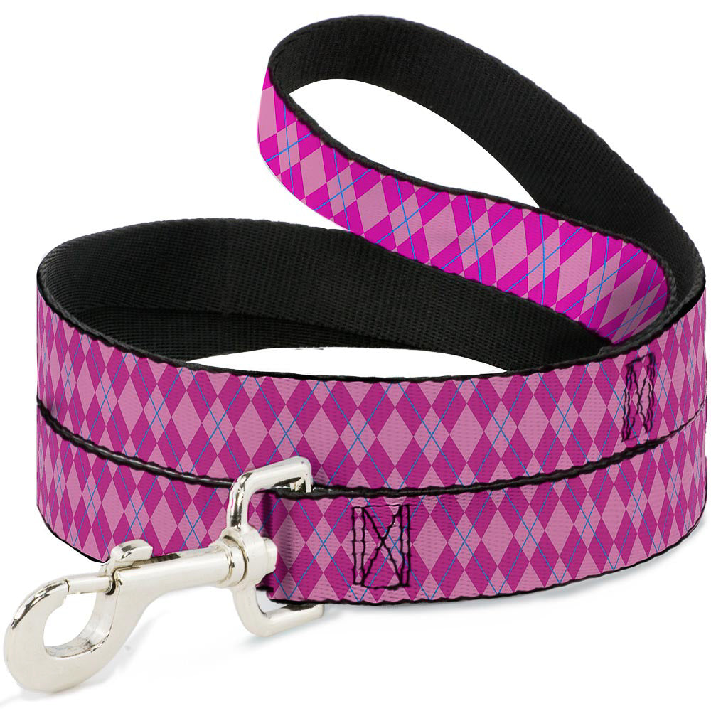 Dog Leash - Argyle Pink/Fuchsia/Blue Dog Leashes Buckle-Down