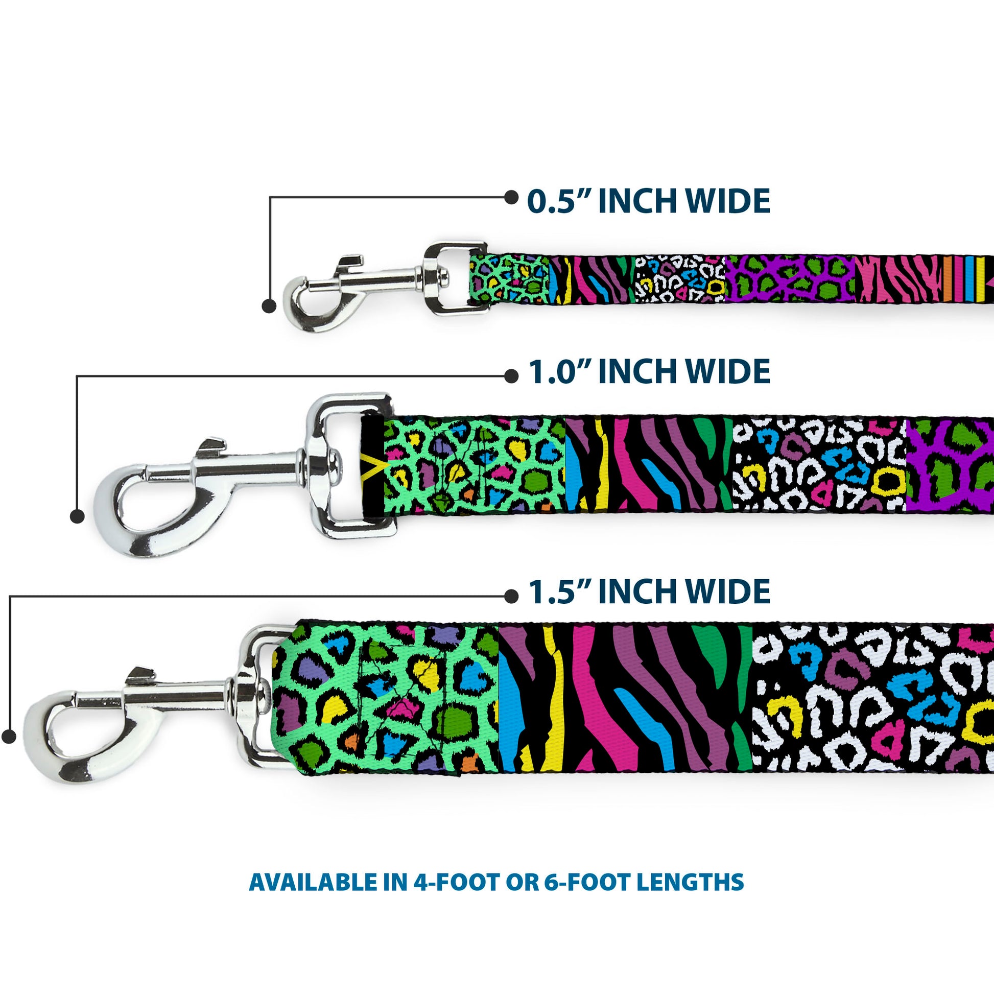 Dog Leash - Animal Skins & Stripes 2 Dog Leashes Buckle-Down