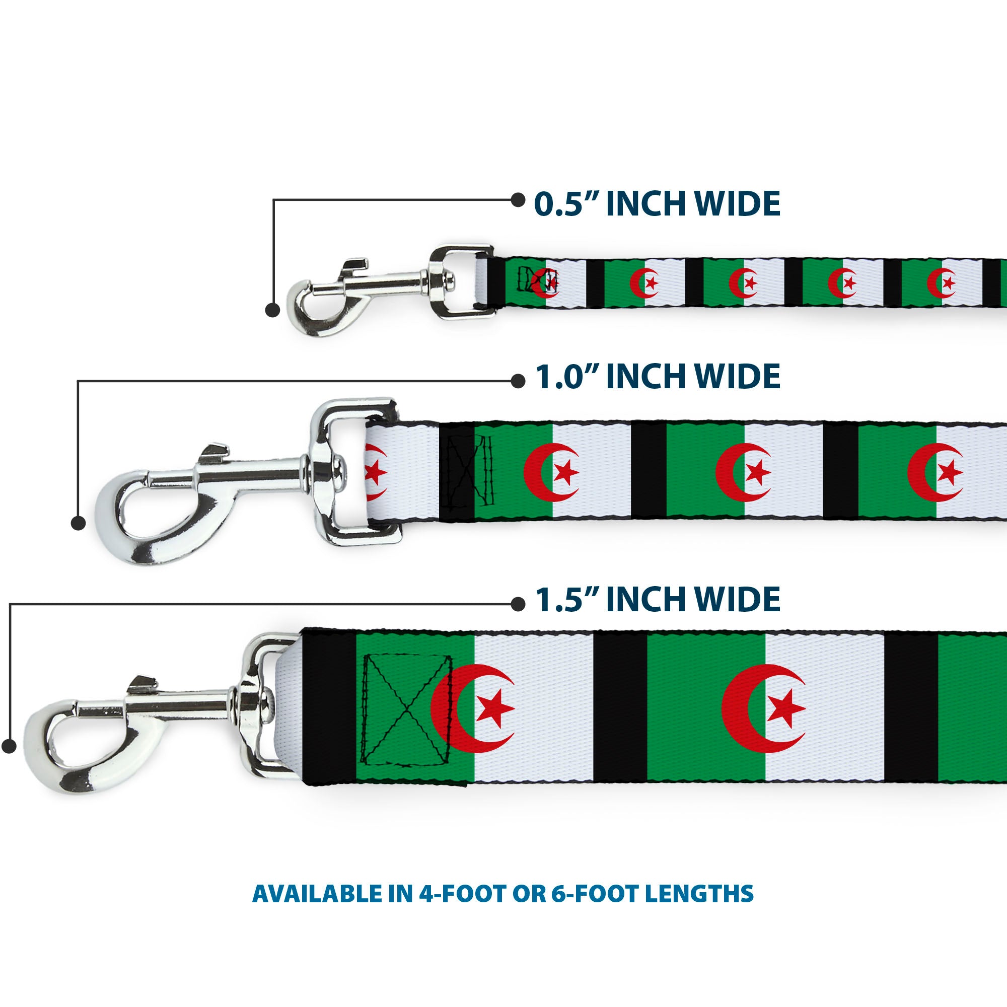 Dog Leash - Algeria Flags Dog Leashes Buckle-Down