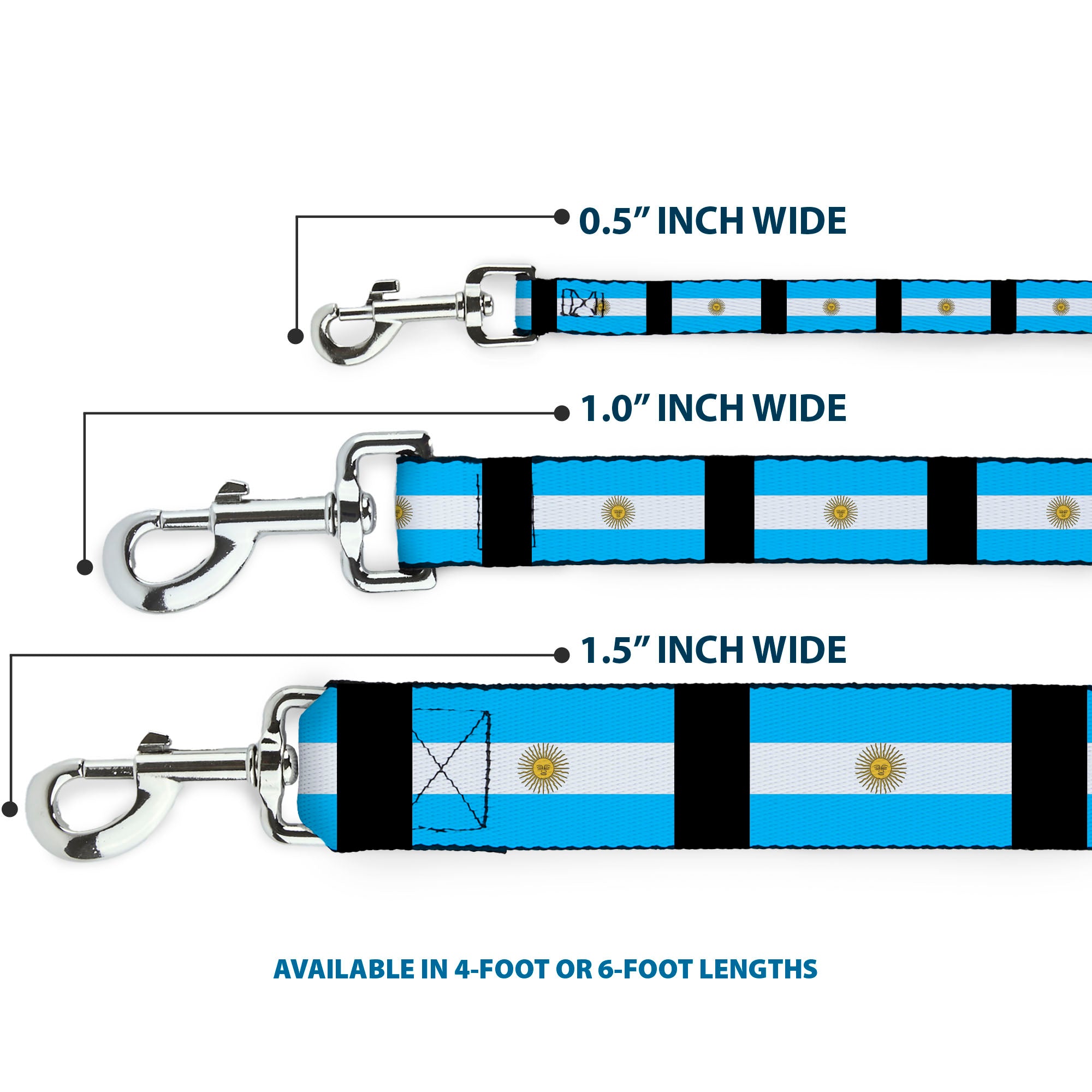 Dog Leash - Argentina Flags Dog Leashes Buckle-Down