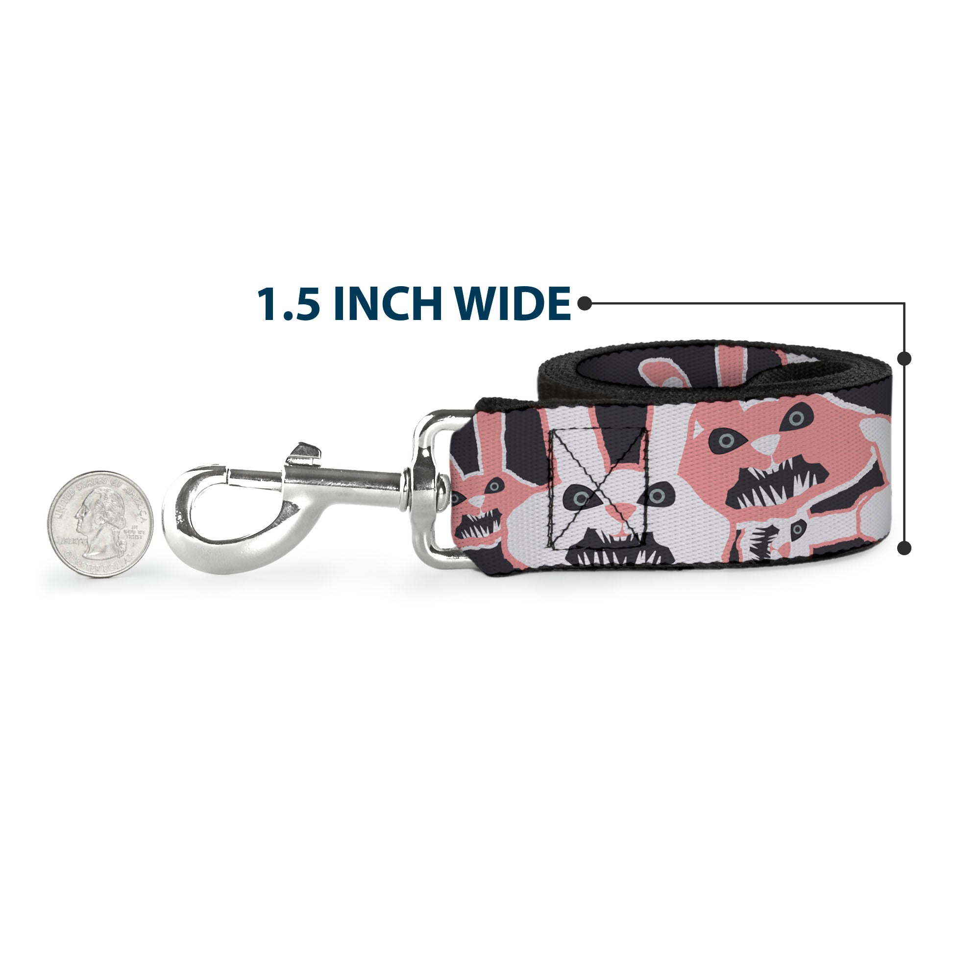 Dog Leash - Angry Bunnies Gray/Pinks Dog Leashes Buckle-Down