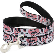 Dog Leash - Angry Bunnies Gray/Pinks Dog Leashes Buckle-Down