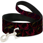 Dog Leash - Antlers Black/Burgundy/Gold Dog Leashes Buckle-Down