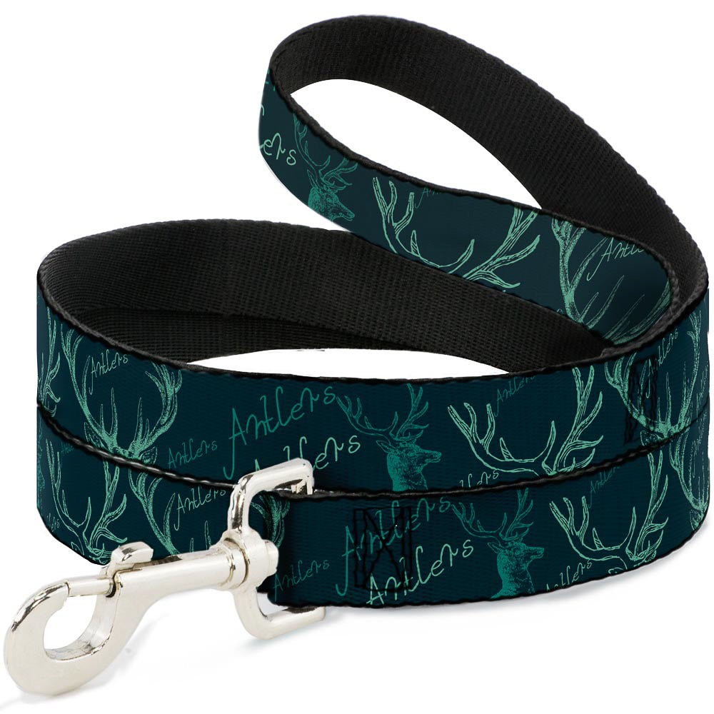 Dog Leash - Antlers Turquoise Dog Leashes Buckle-Down