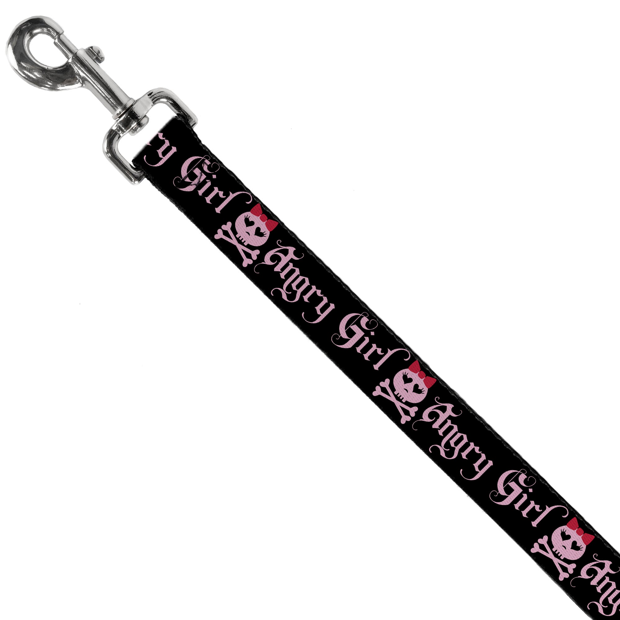 Dog Leash - Angry Girl Black/Pink Dog Leashes Buckle-Down