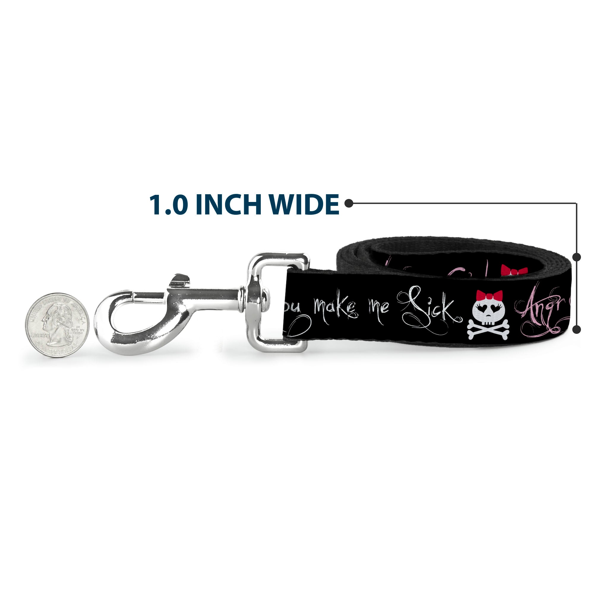 Dog Leash - Angry Girl/Mad As Hell/You Make Me Sick Dog Leashes Buckle-Down