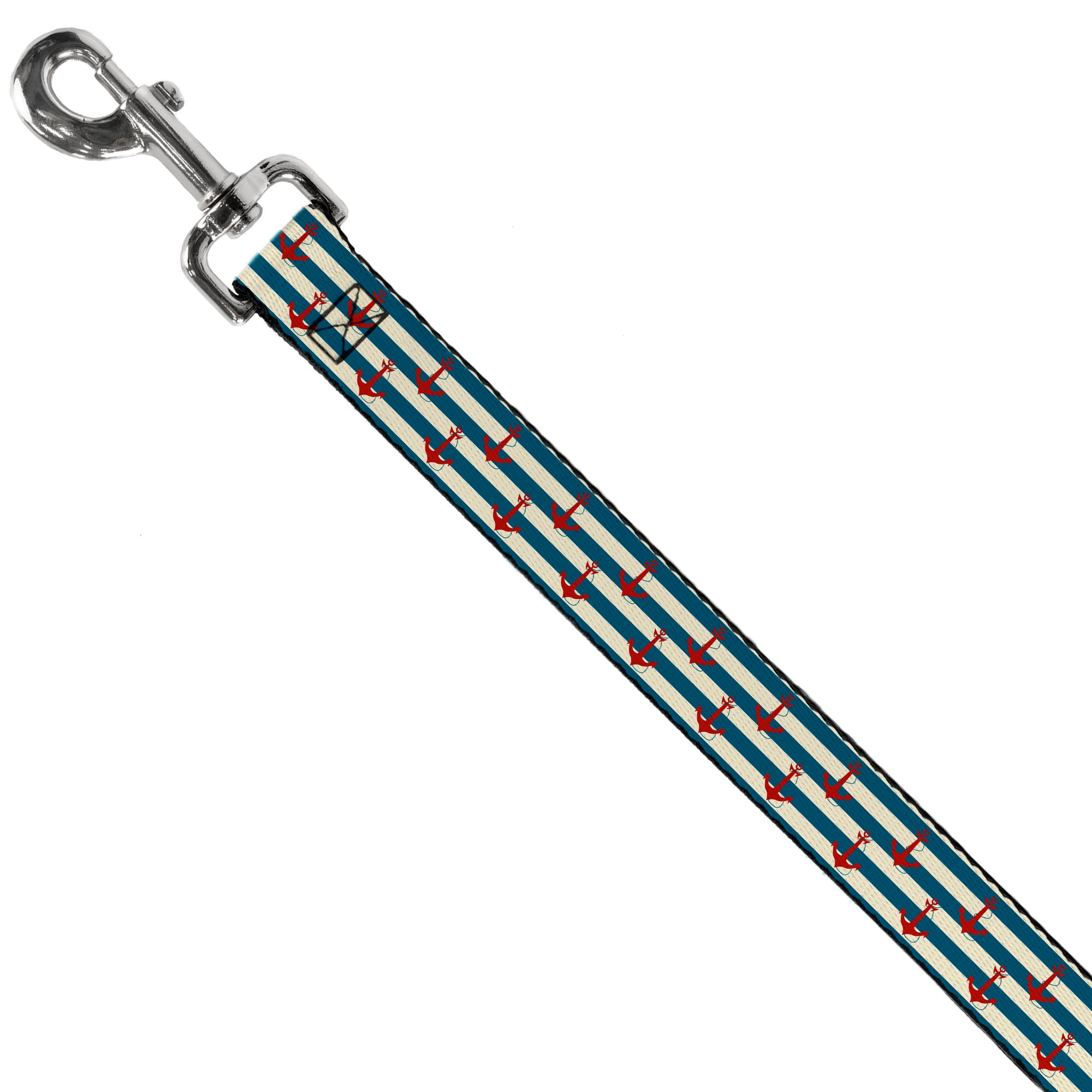 Dog Leash - Anchors w/Stripes White/Blue/Red Dog Leashes Buckle-Down
