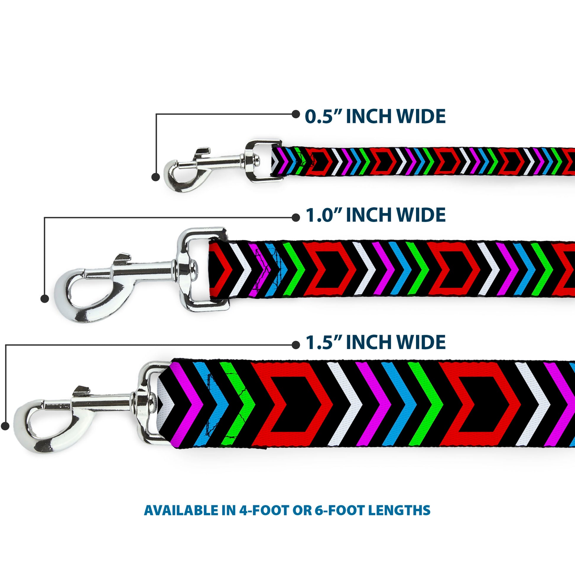 Dog Leash - Arrows Black/Multi Color Dog Leashes Buckle-Down