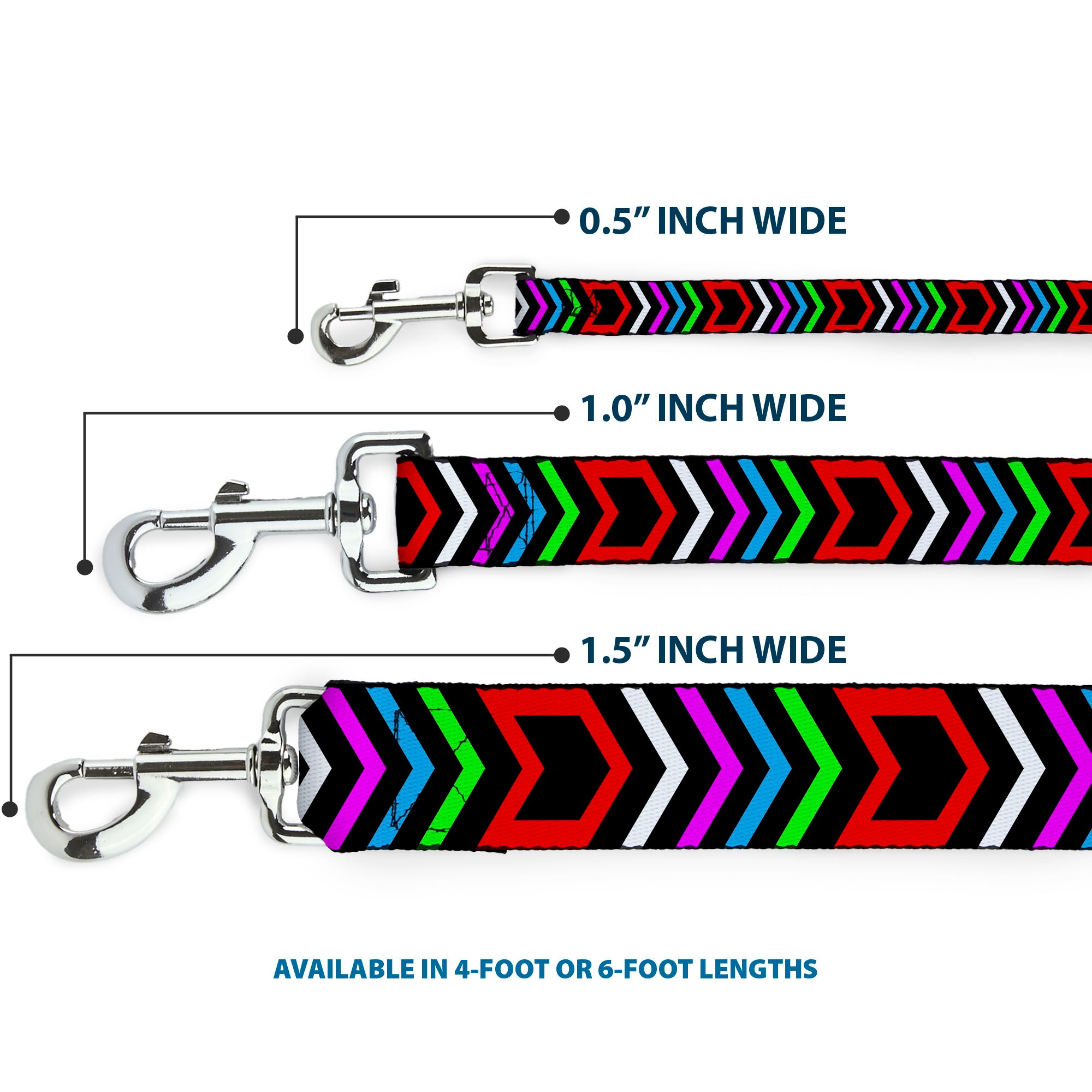 Dog Leash - Arrows Black/Multi Color Dog Leashes Buckle-Down