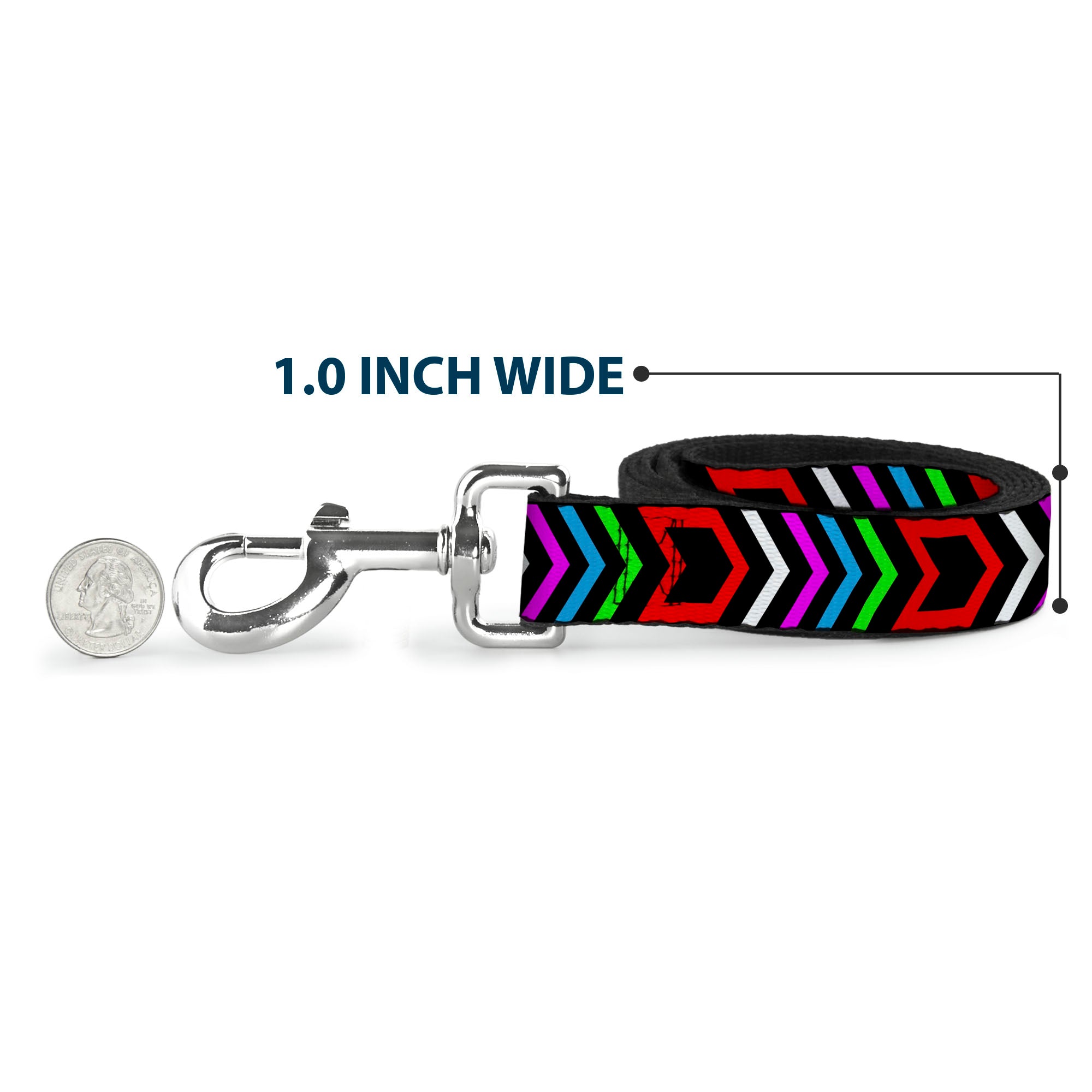 Dog Leash - Arrows Black/Multi Color Dog Leashes Buckle-Down