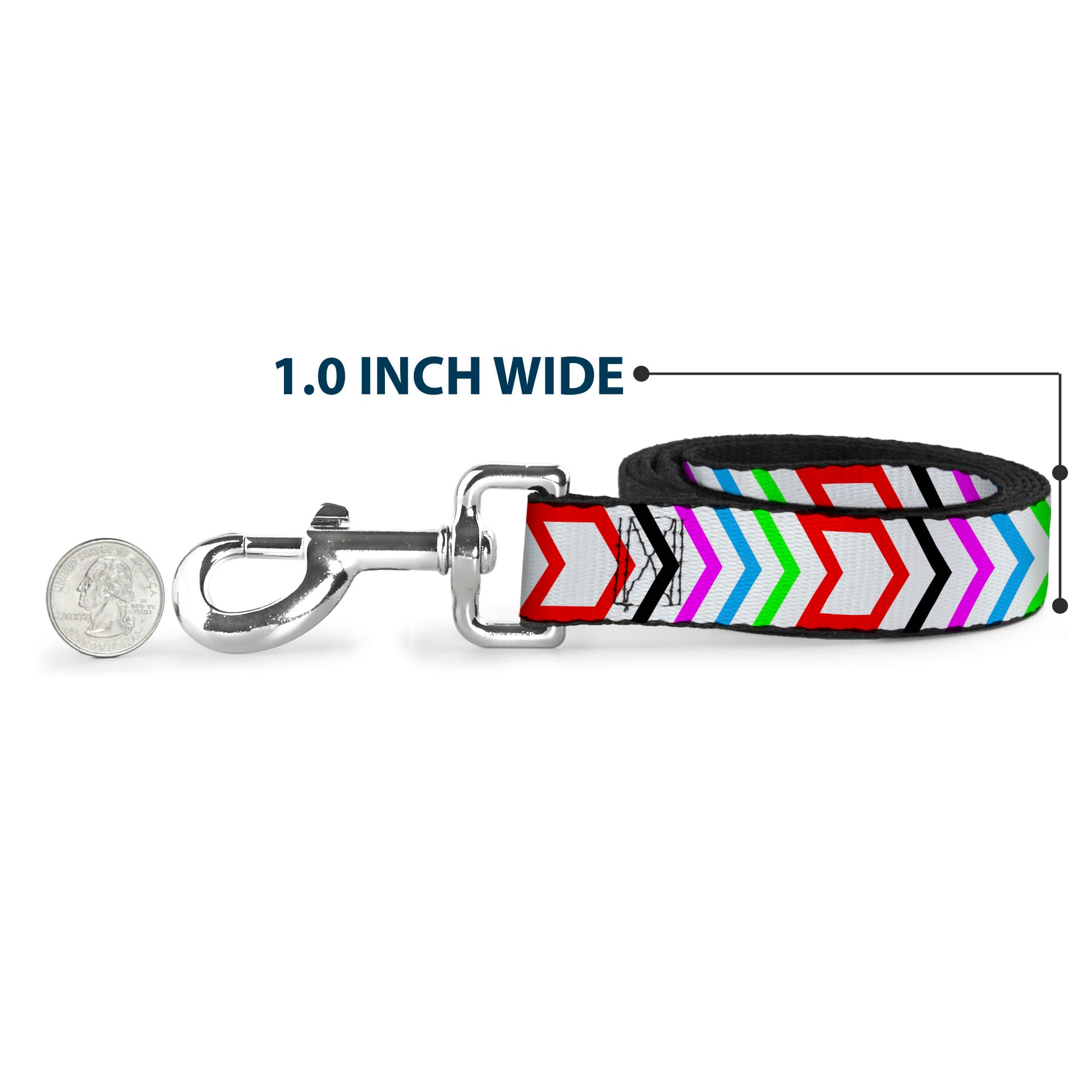Dog Leash - Arrows White/Multi Color Dog Leashes Buckle-Down